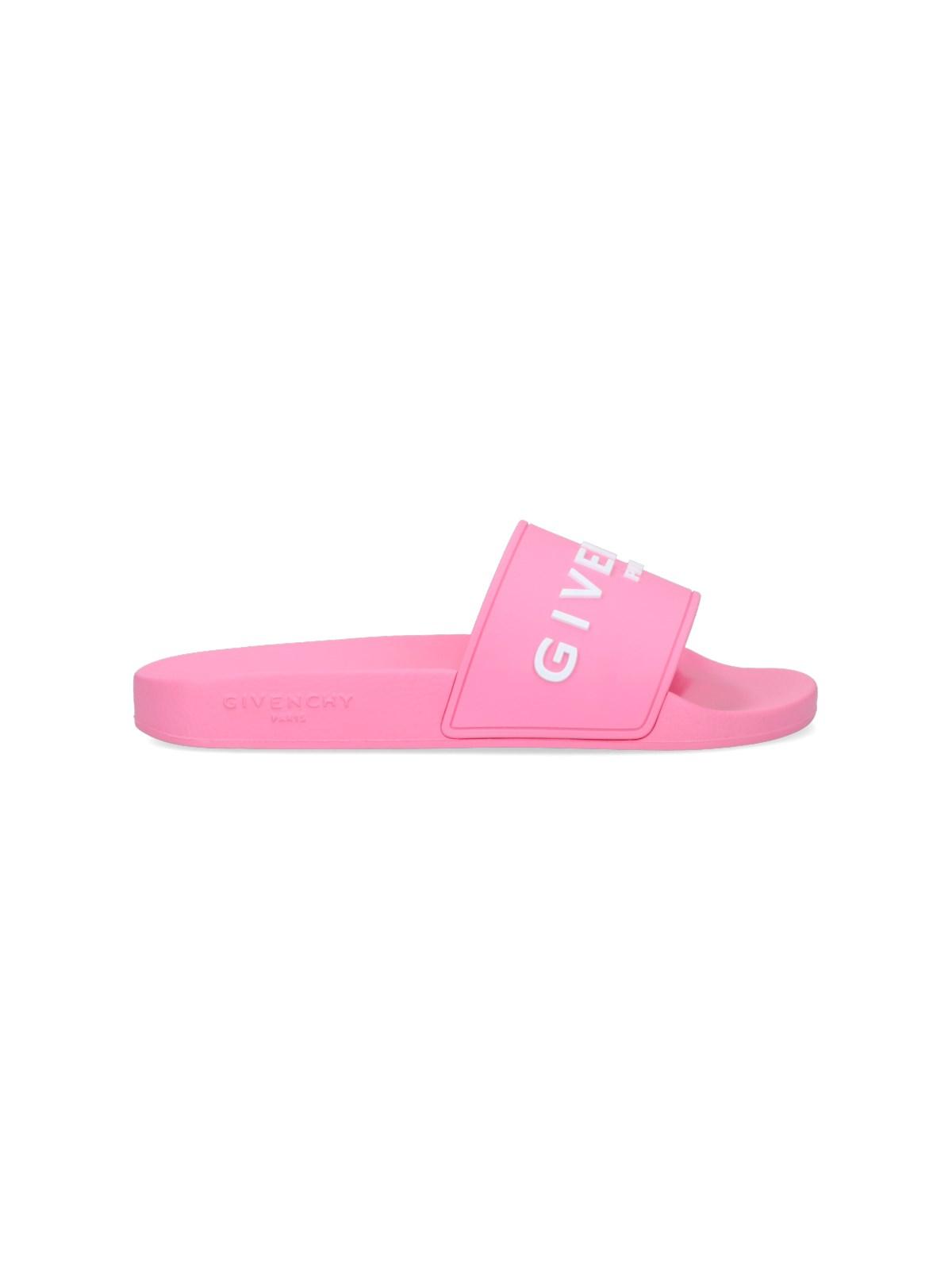 Givenchy Logo Slide Sandals in Pink | Lyst