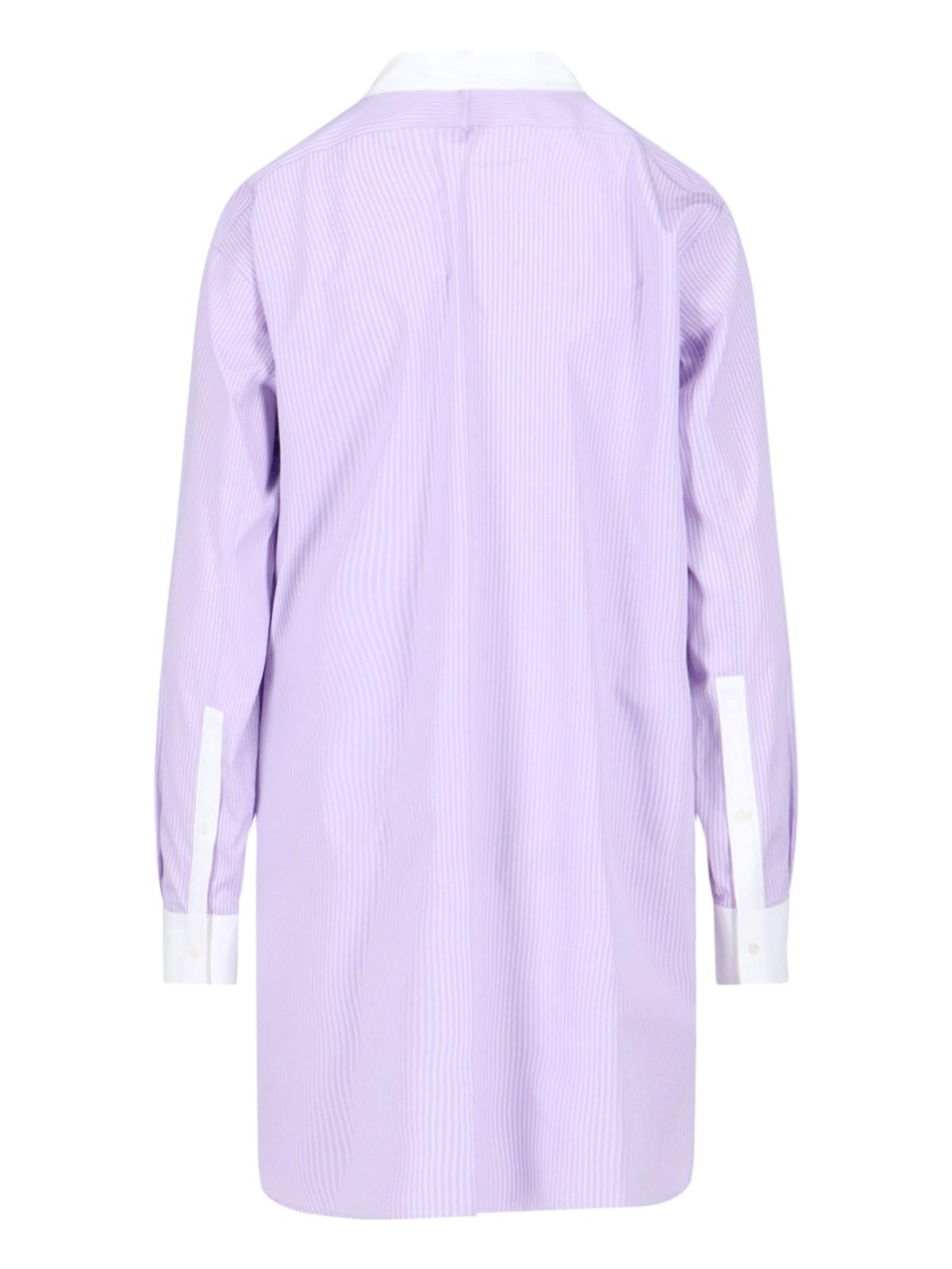 Loewe Asymmetric Stripped Shirt in Purple | Lyst