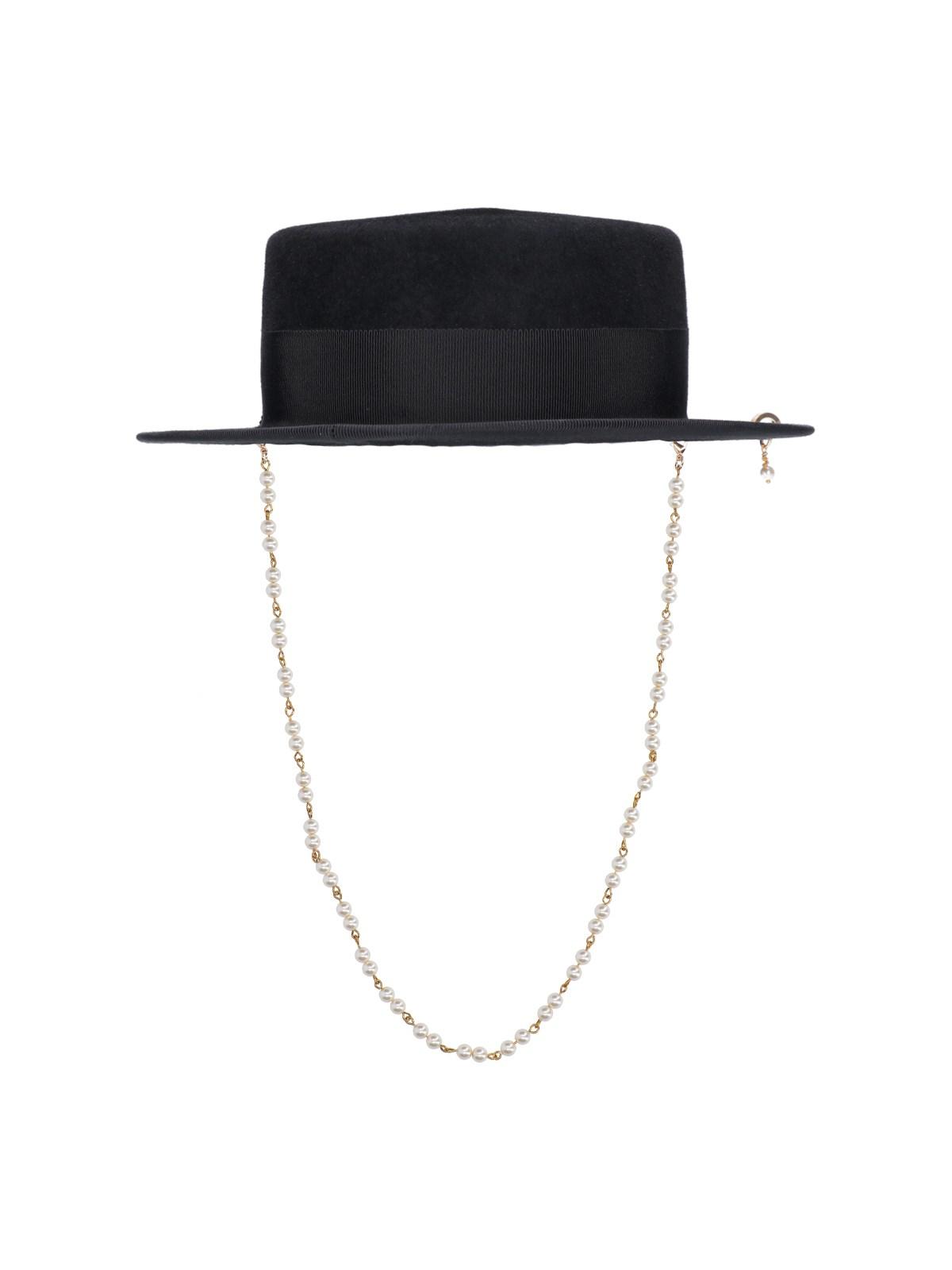 Ruslan Baginskiy Toledo Hat With Pearls in Black | Lyst