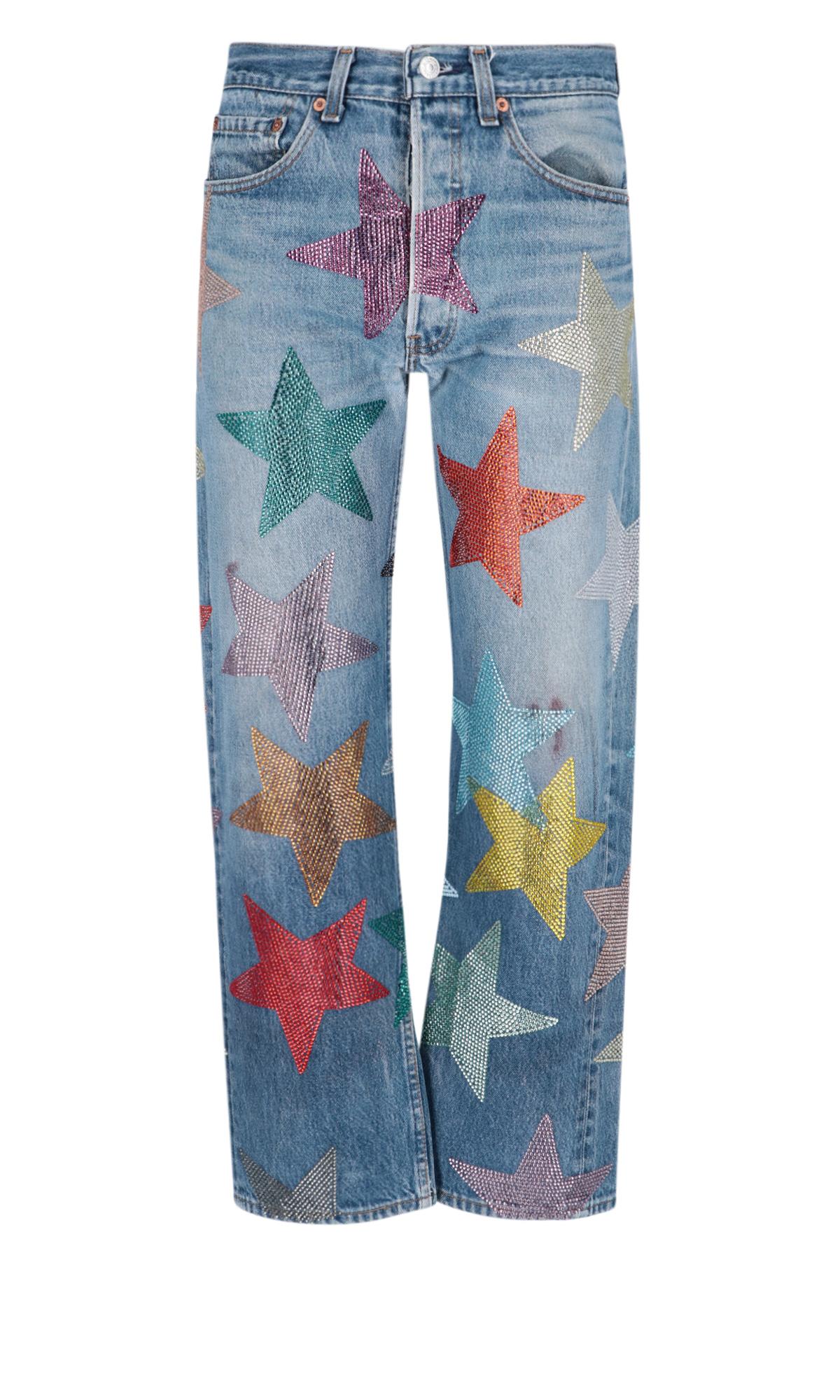 Collina Strada X Levi's Strauss '501' Rhinestone Stars Jeans in Blue | Lyst