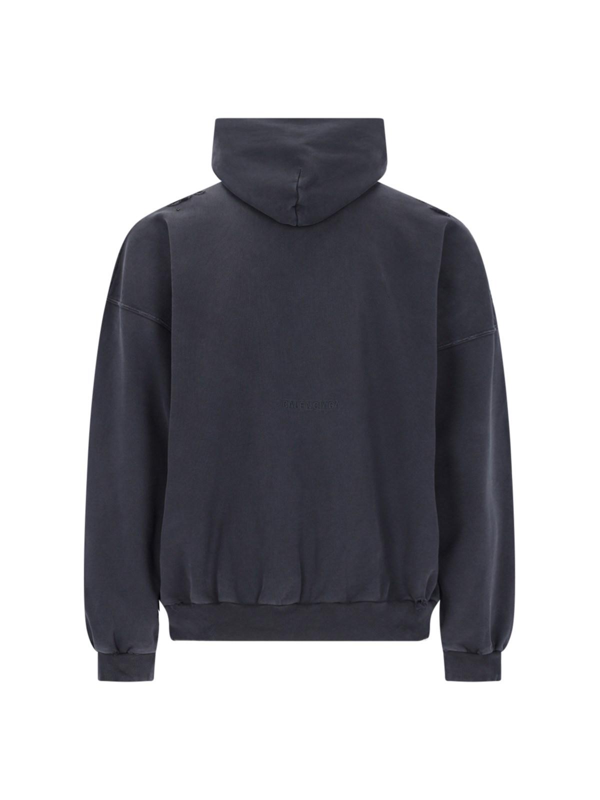 パーカー・フーディ [Balenciaga] Paris Liberty distressed fleece hoodie Paris Liberty distressed fleece hoodie in black - Balenciaga
