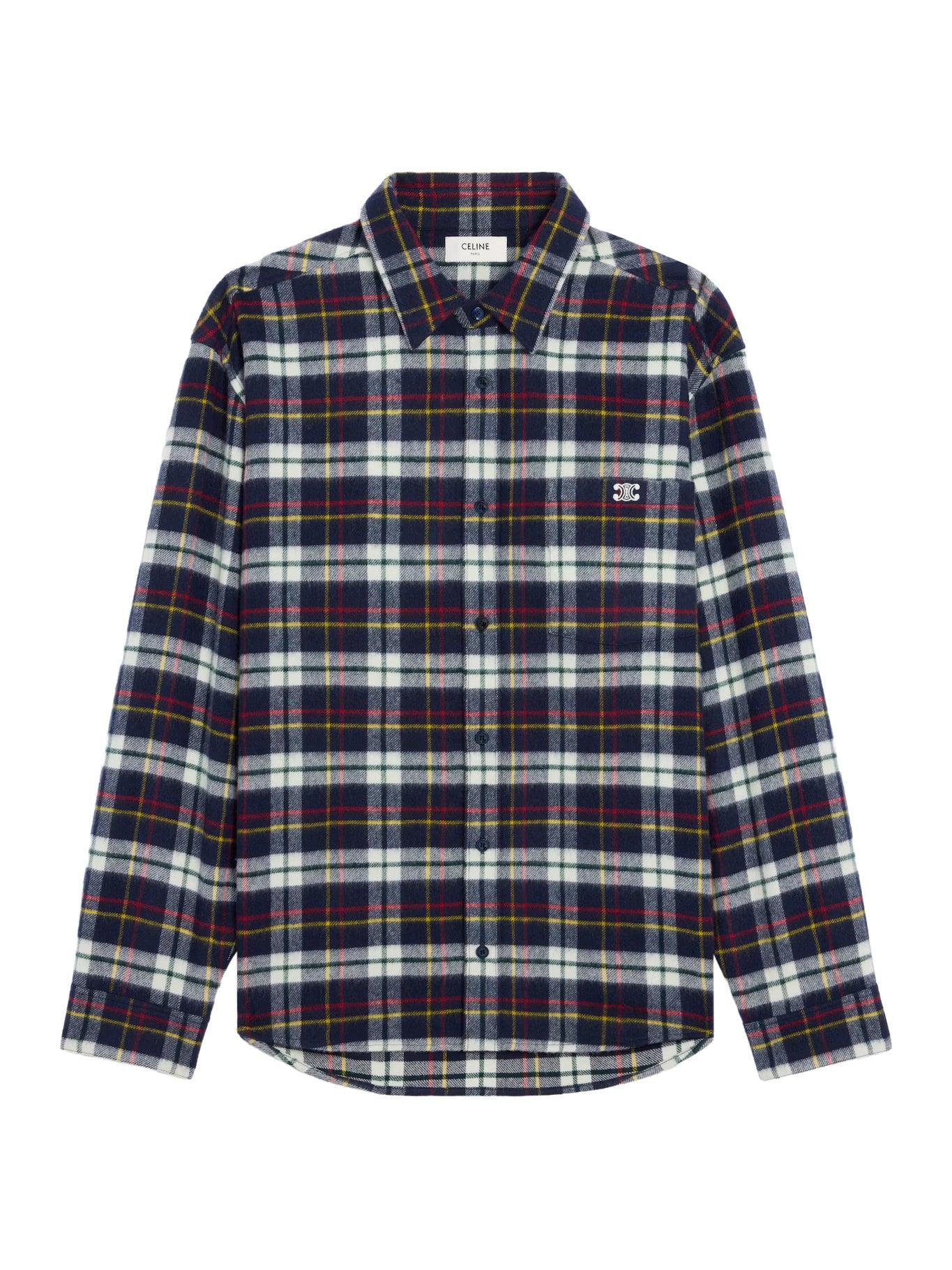 トップス CELINE 21AW Checked Wool Loose Shirts Celine // Plaid Shirt – VSP Consignment