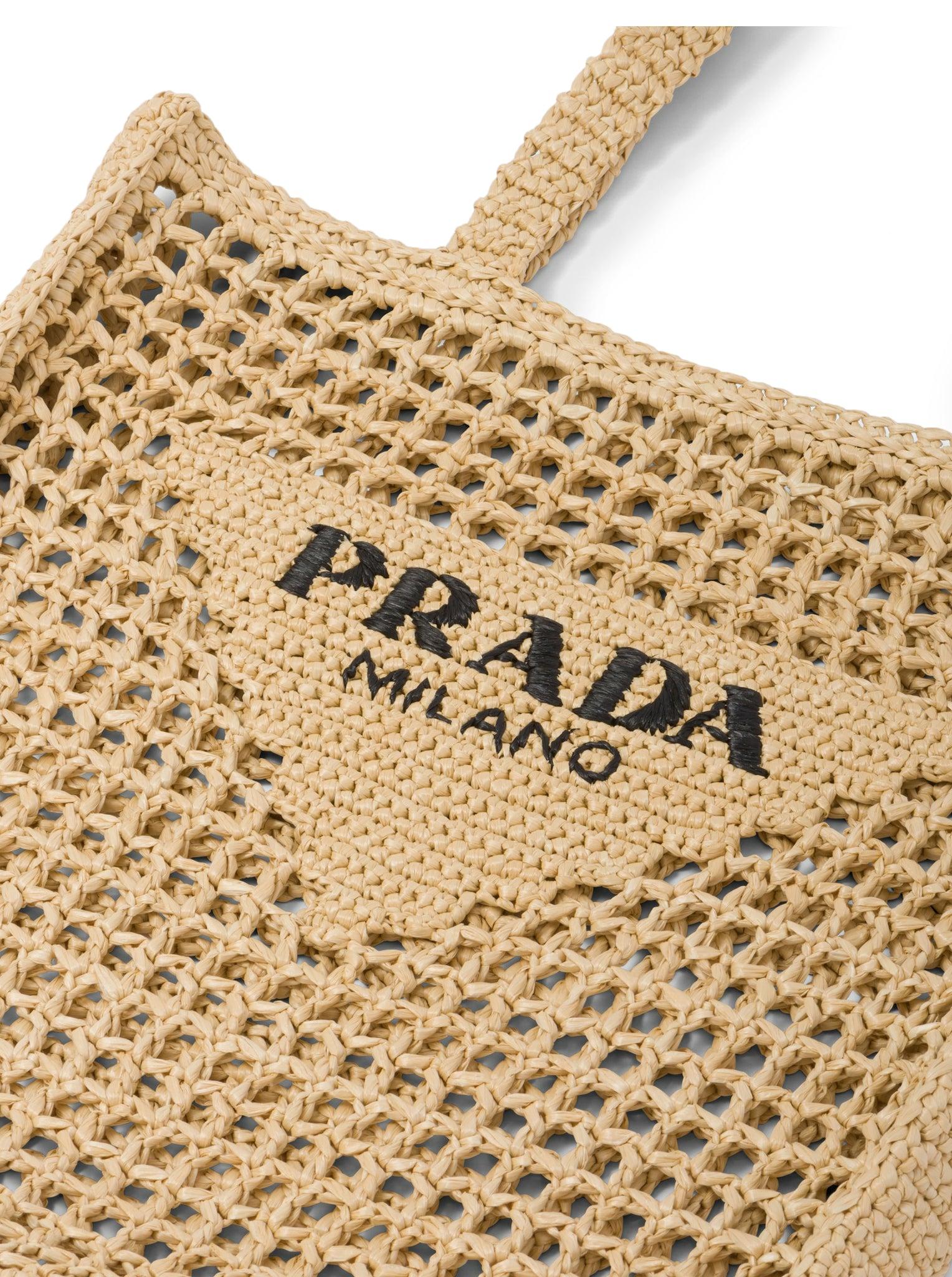 Prada Woven Fabric Shopping Bag in Natural