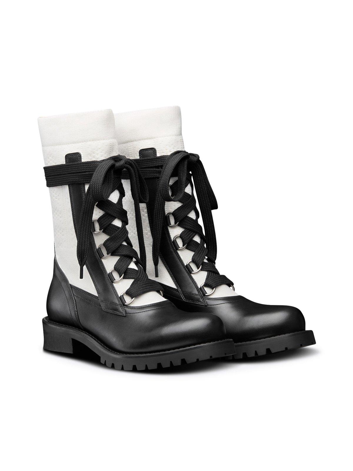 Dior Leather Diorland Lace-up Boot in Black | Lyst