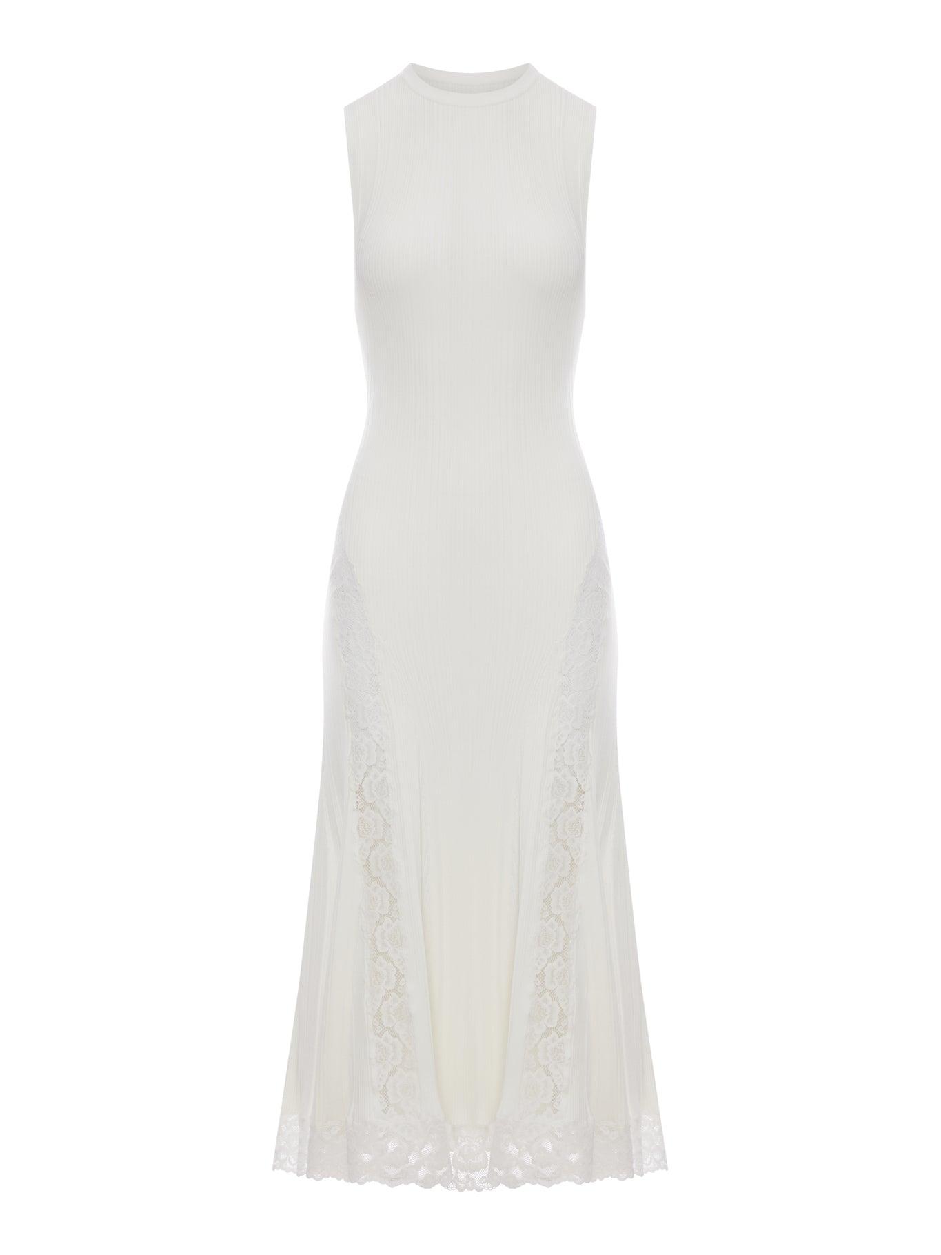 self portrait knit lace insert midi dress self-portrait knit lace insert midi dress available on Spinnaker