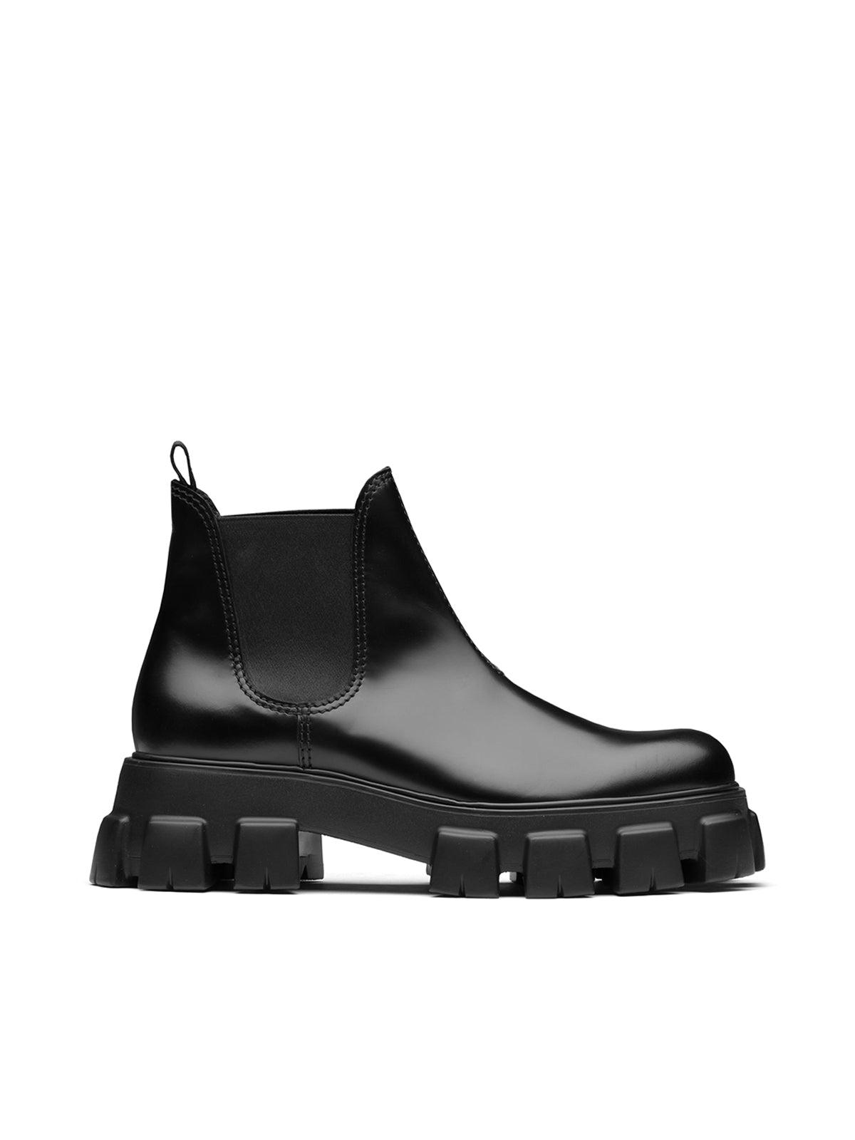 Prada Leather Monolith Boots in Black for Men - Save 13% - Lyst