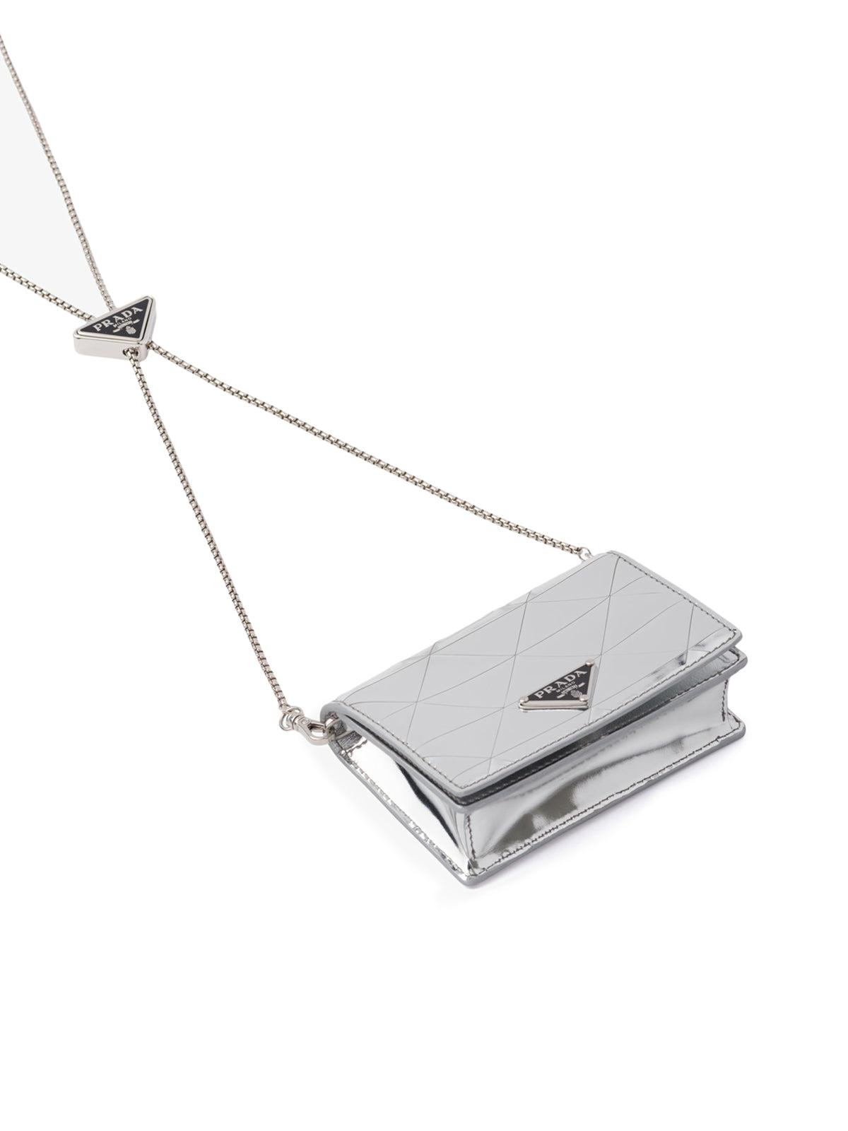 Leather card holder with shoulder strap
