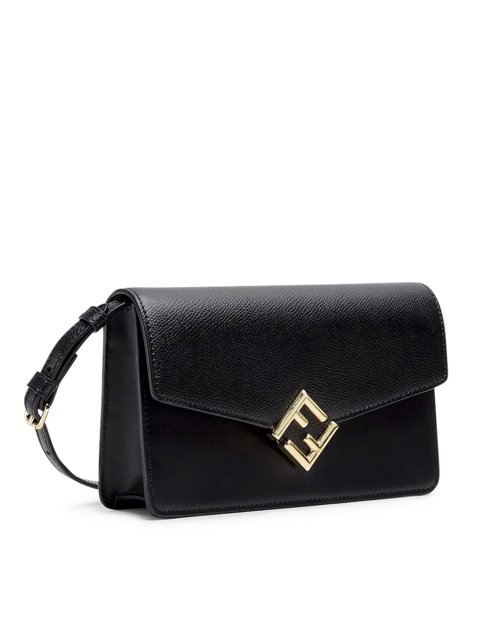 FENDI Wallet on Chain Black Leather Mini Bag