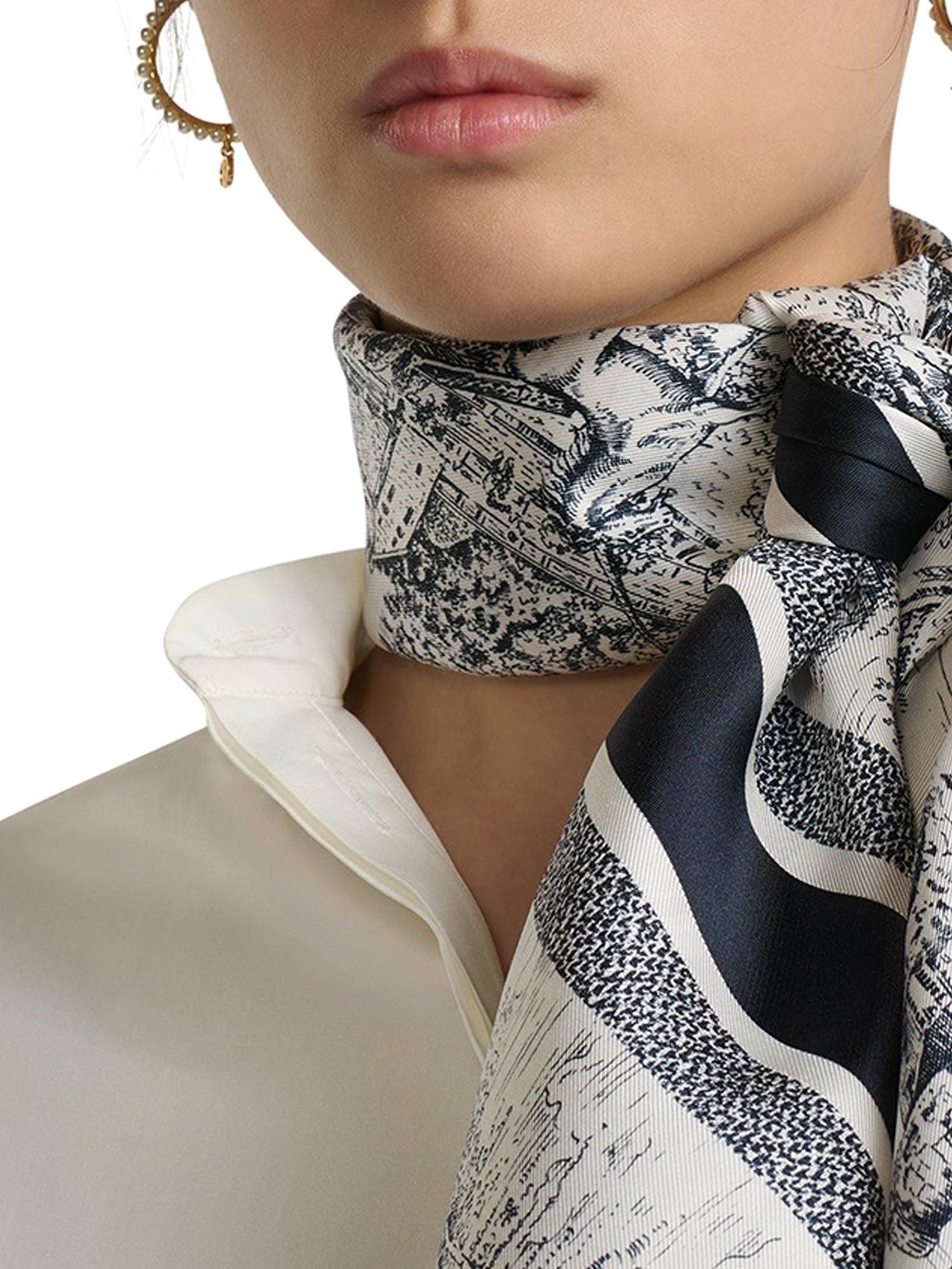 DIOR◆ DBOBBY TOILE DE JOUY SCOTLANDスカーフ [正規品/関税込] Dior Toile de Jouy Scotland 90 Square Scarf | REVERSIBLE