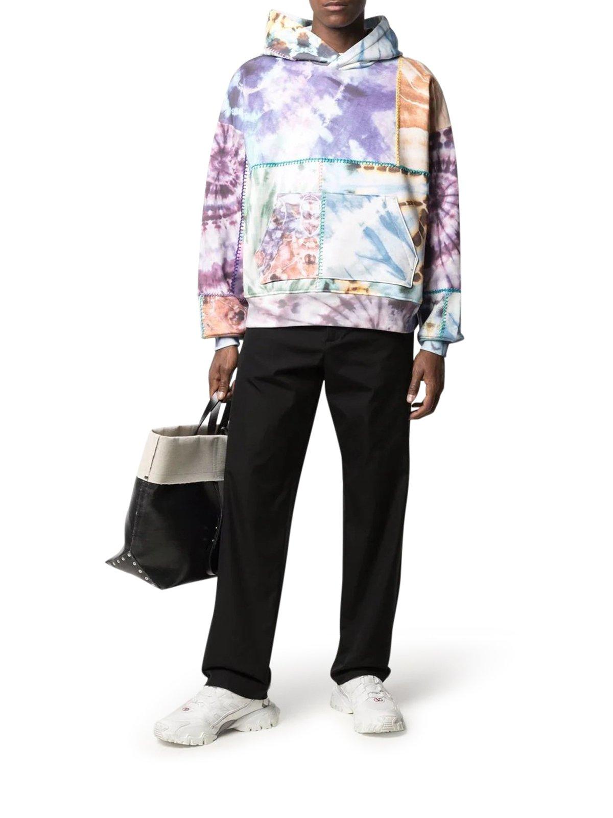 patchwork tie dye hoodie