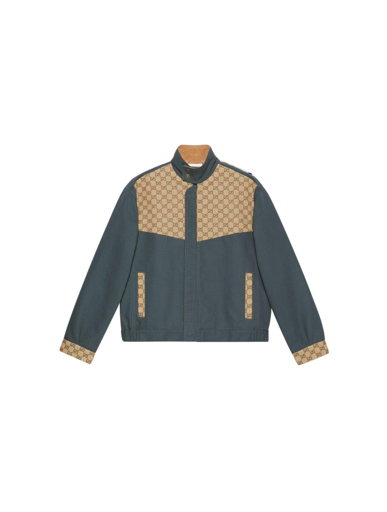 ◆GUCCI 24SS最新作◆GG コットンギャバジン ジャケット/Blue◆ ◇GUCCI 24SS最新作◇GG コットンギャバジン ジャケット/Blue