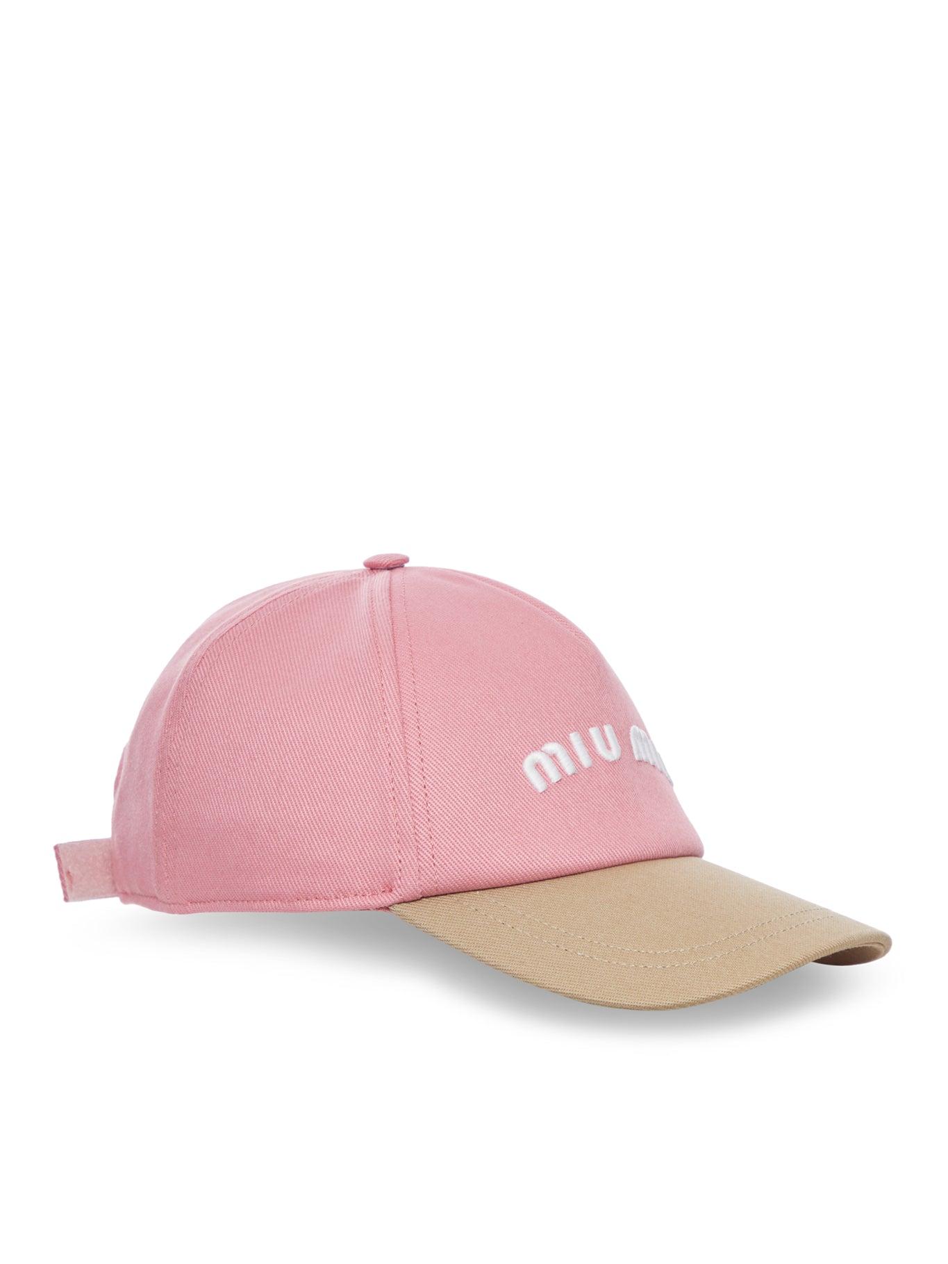 MIU MIU Drill Baseball Cap Pink Brand New with Original Bag Miu Miu Two-tone Cotton Baseball Cap In Pink | ModeSens main image 3