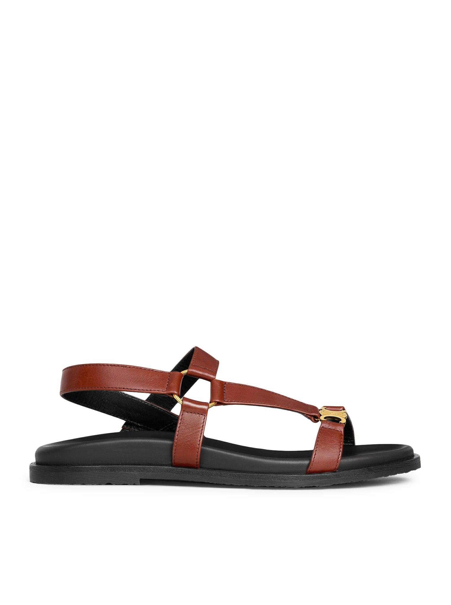 Celine Maud Sandal With Triomphe in Brown | Lyst