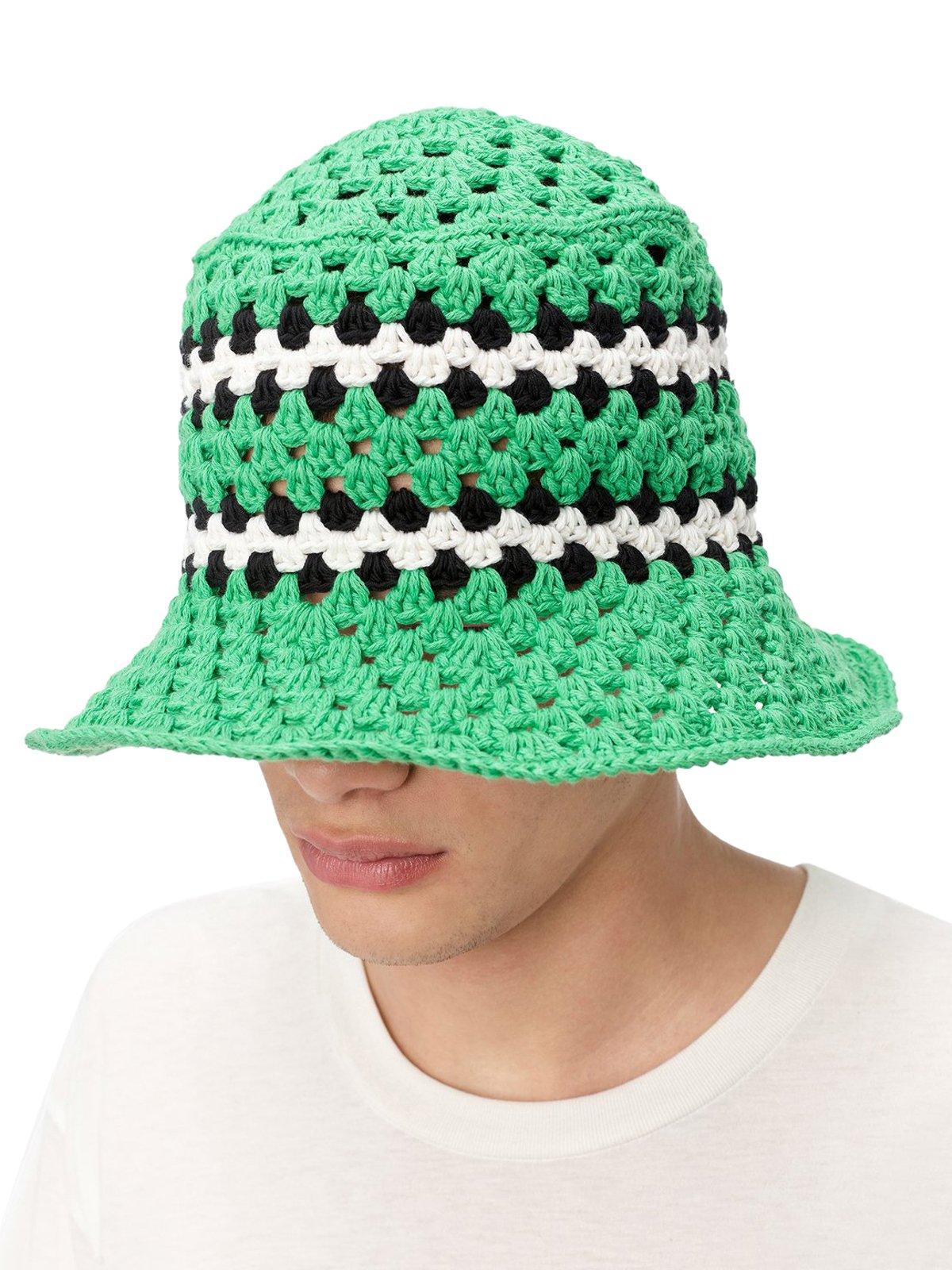 Amiri Crochet Bucket Hat in Green for 