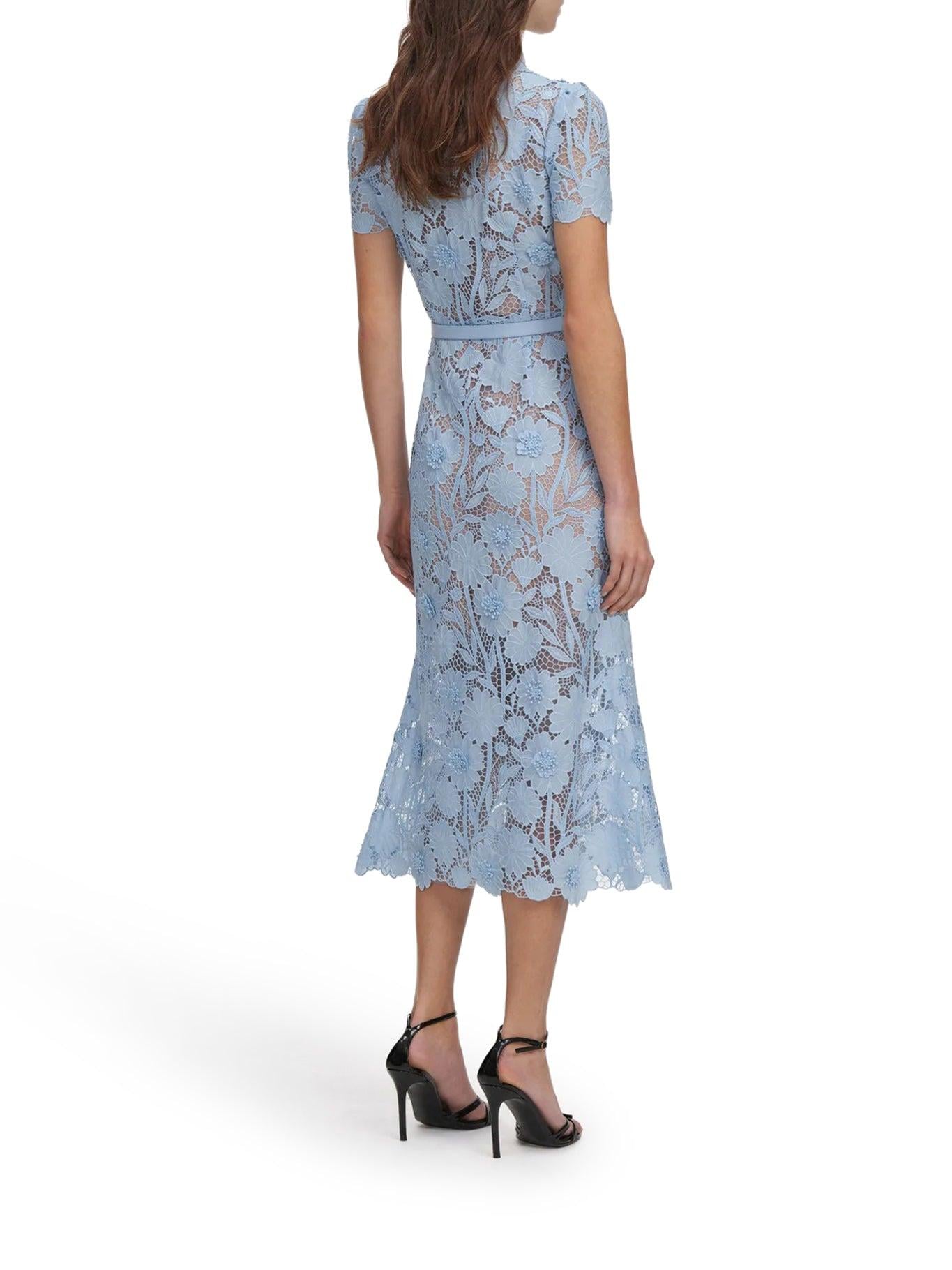 grey dress with lace Lark Grey Ruffle and Lace Pussybow Midi Dress  Frock and Frill