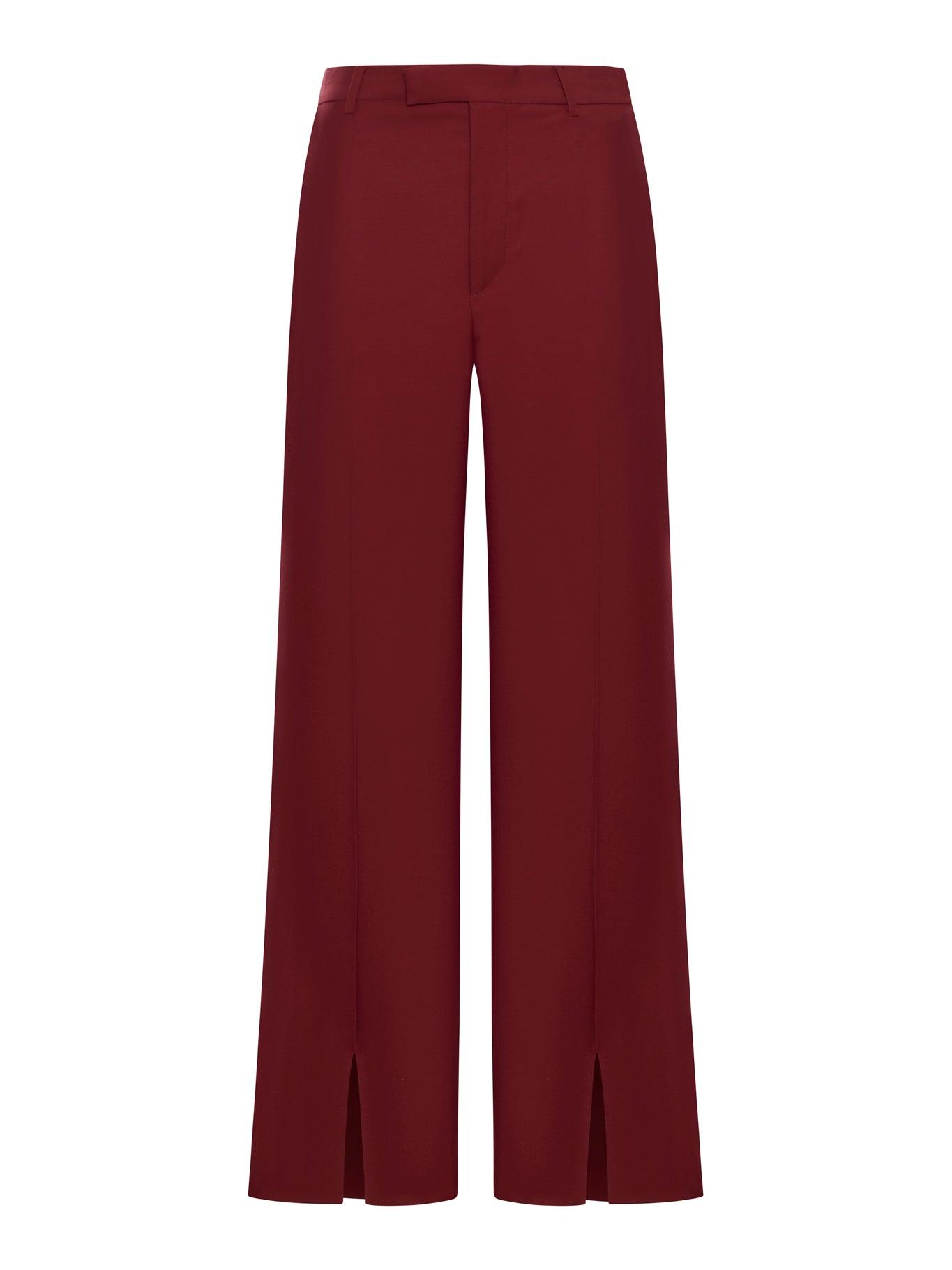 パンツ GUCCI OVERSIZE LOW WAIST PETITE FIT WOOL PANT Gucci Oversize Low Waist Petite Fit Wool Pant in Red | Lyst