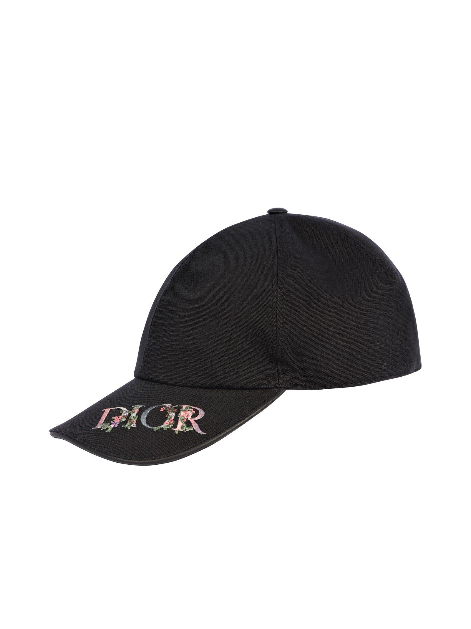 Dior Lettering Embroidered Oblique Motif Wool Beanie In Grey