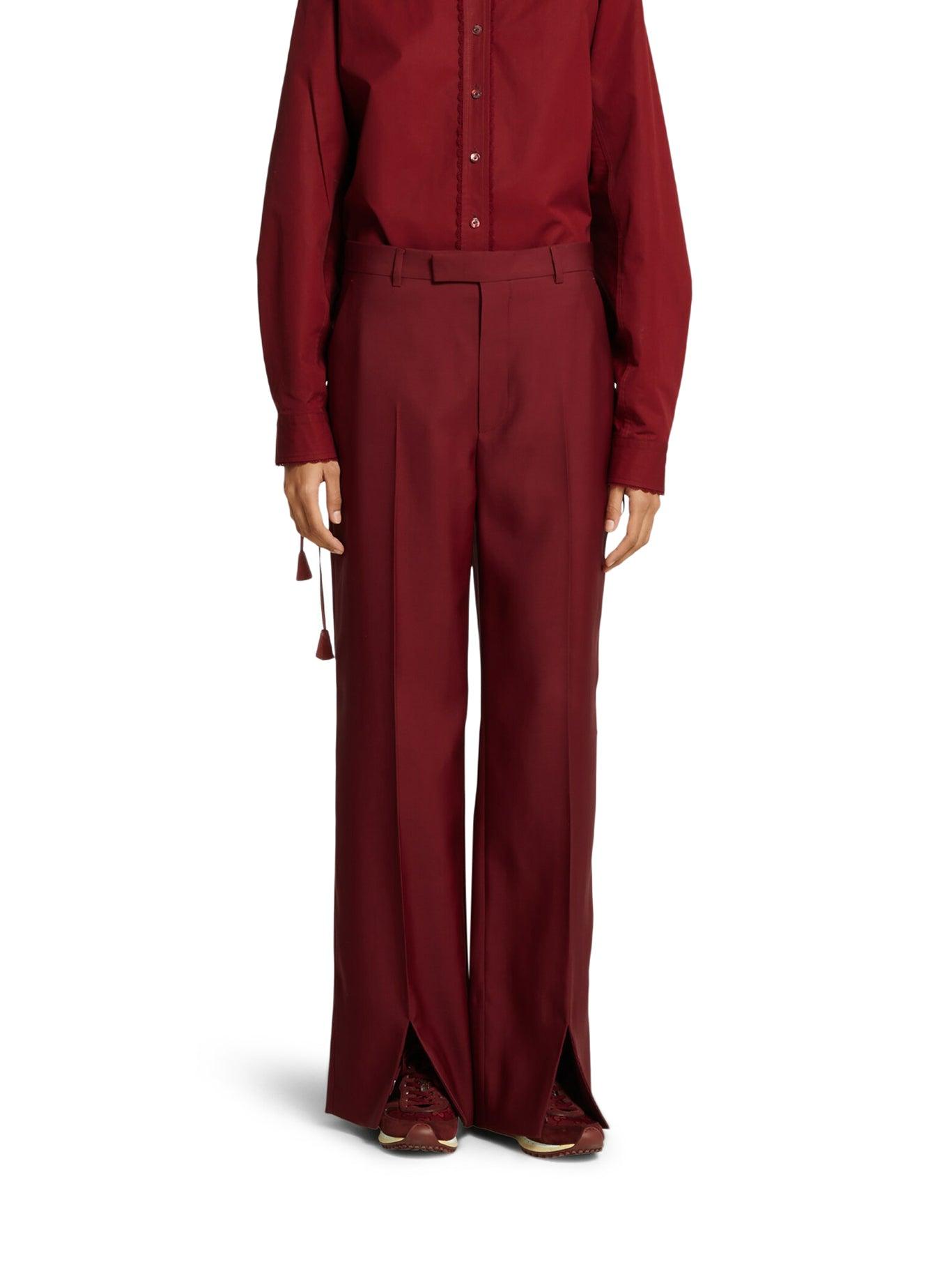 パンツ GUCCI OVERSIZE LOW WAIST PETITE FIT WOOL PANT Gucci Oversize Low Waist Petite Fit Wool Pant In Blue | ModeSens