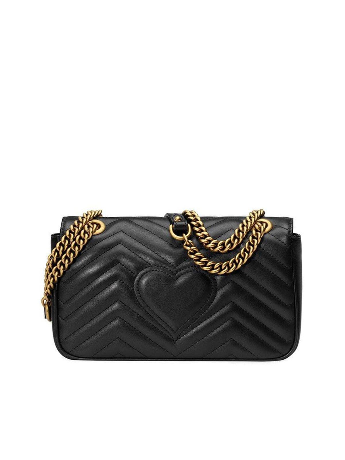 gg marmont matelassé mini bolsa black