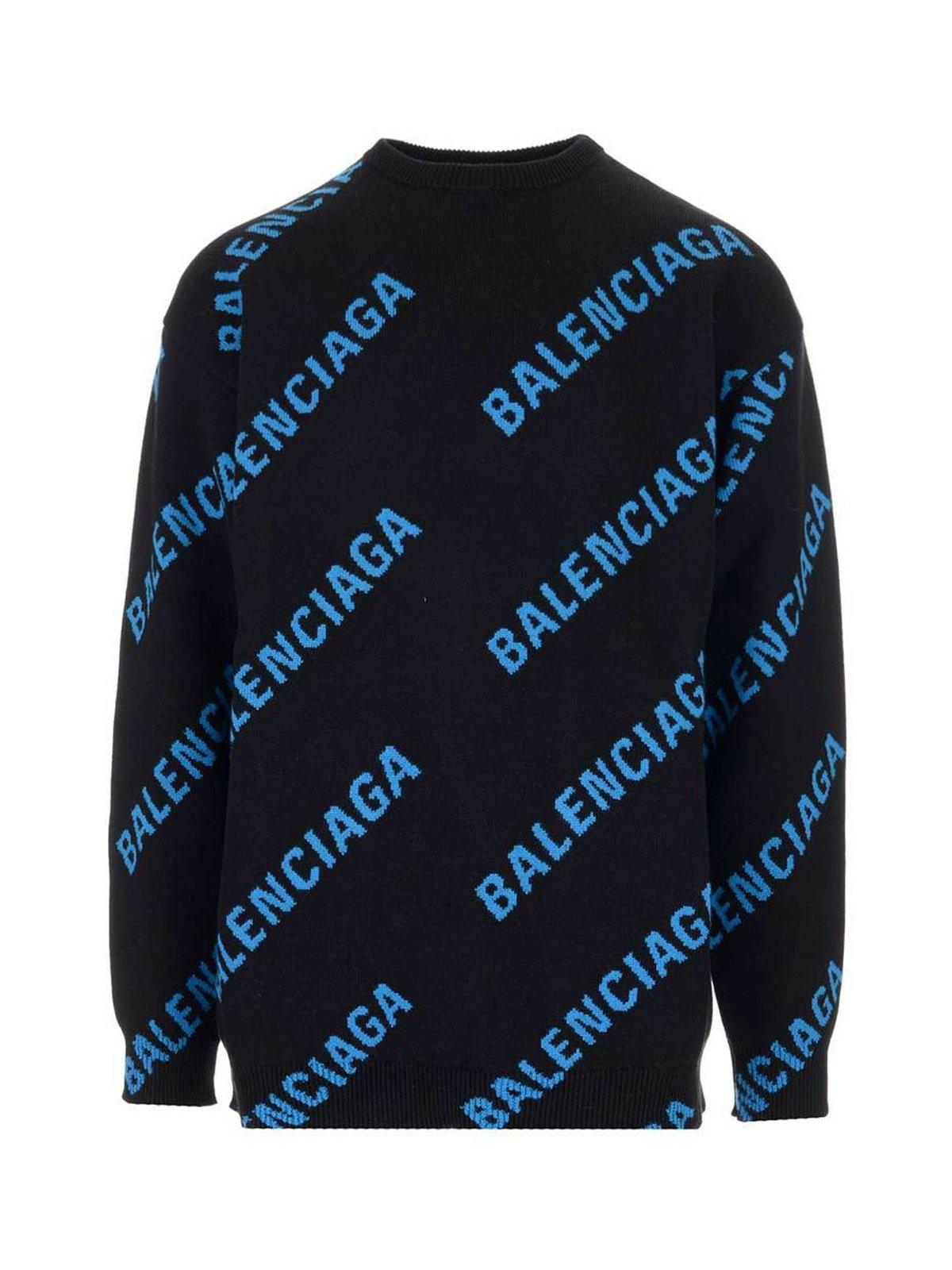 Balenciaga Logo Sweater in Blue for Men - Save 28% - Lyst