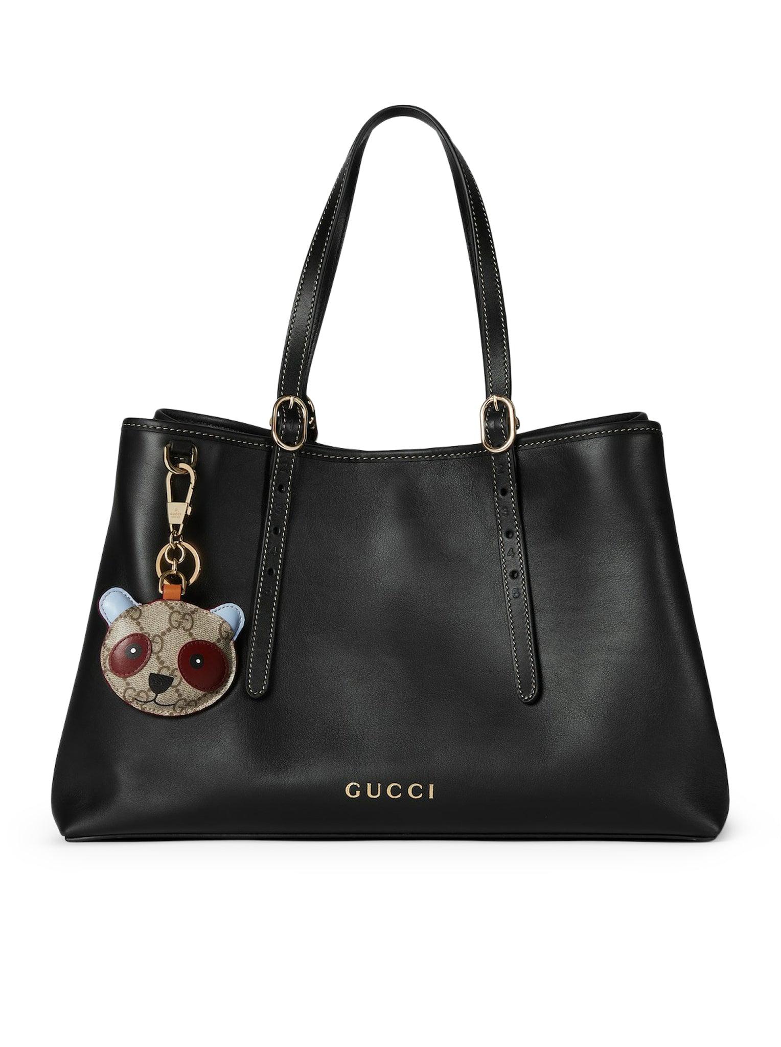 トートバッグ GUCCI GG EMBLEM LARGE BLACK SHOPPING BAG GGエンブレム〕ラージ トートバッグブラック GGレザー | GUCCI公式