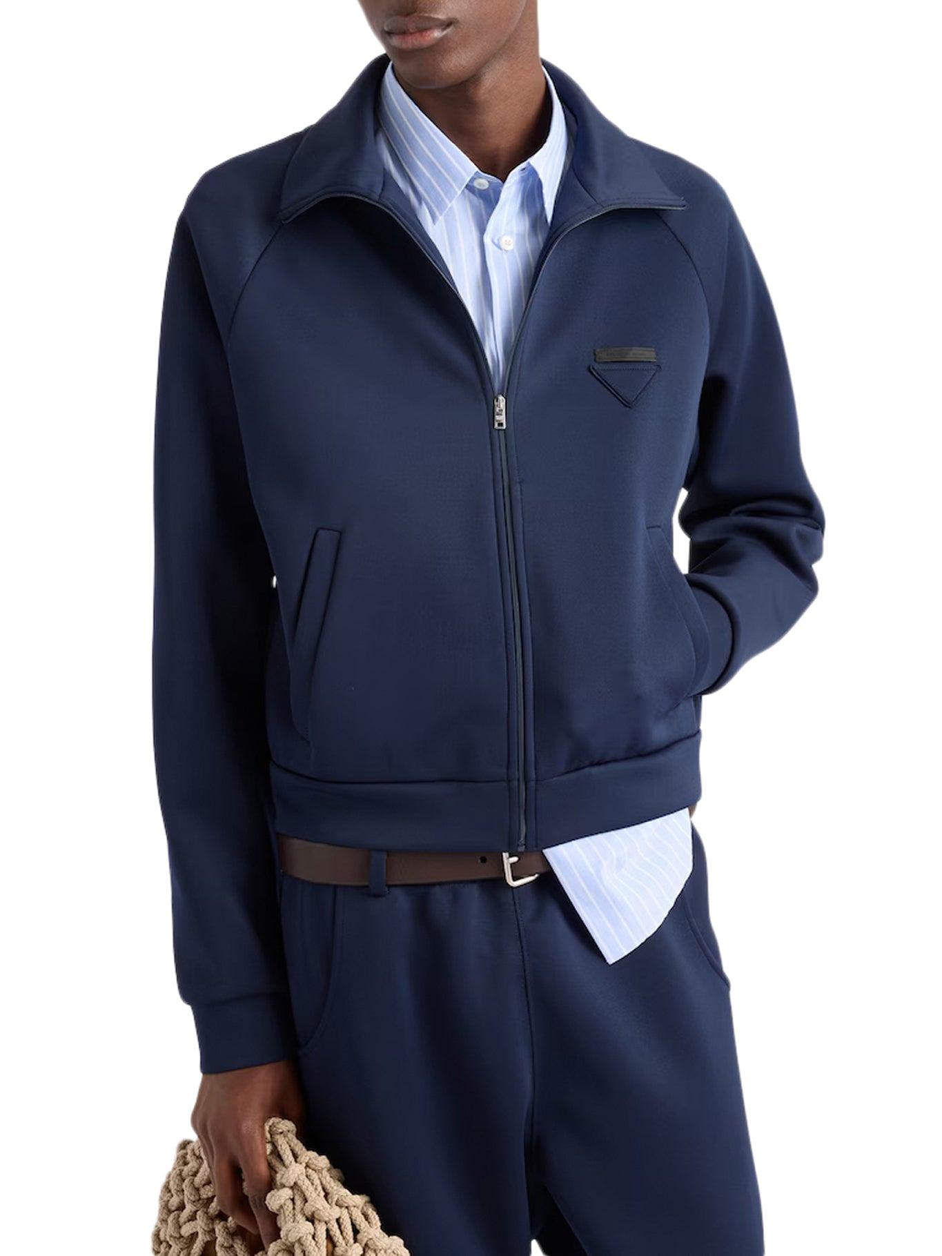 Sweatshirt Prada Technical Jacket Black Stretch Technical Fabric