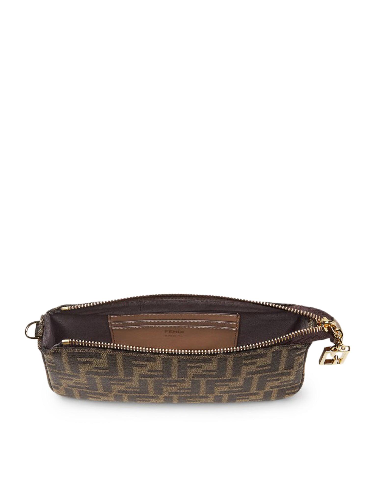 Fendi Pouch Baguette With Chain ??In Ff Jacquard Fabric in