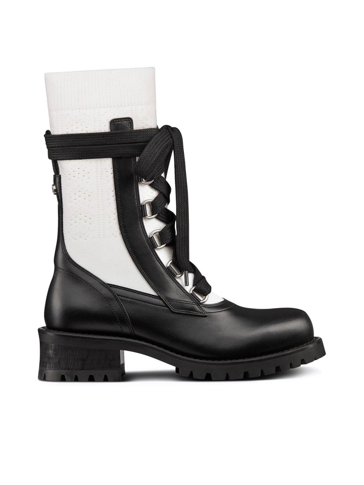 Dior Leather Diorland Lace-up Boot in Black | Lyst