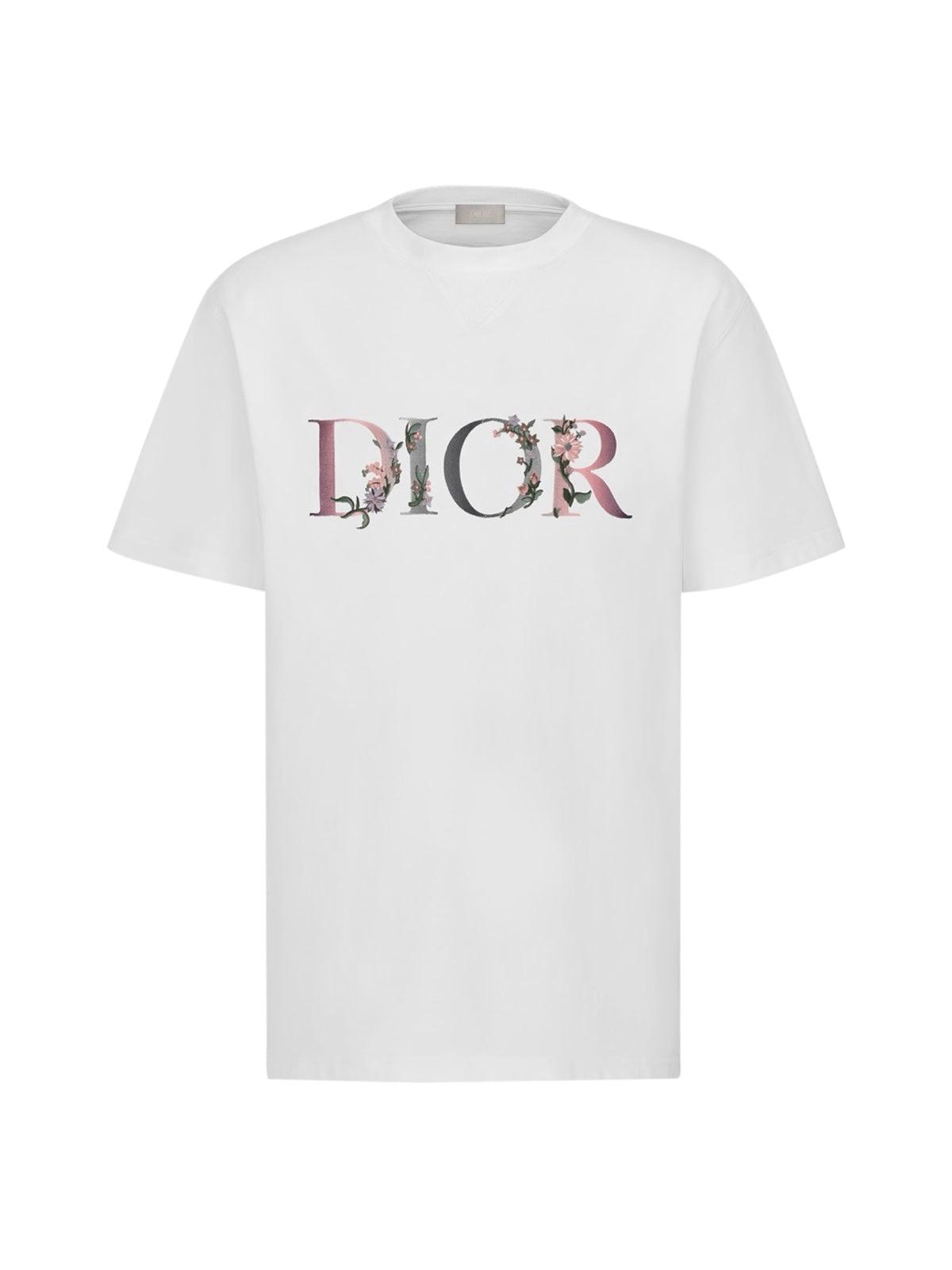 Dior T-shirt Dior Flowers Oversize in White for Men | Lyst
