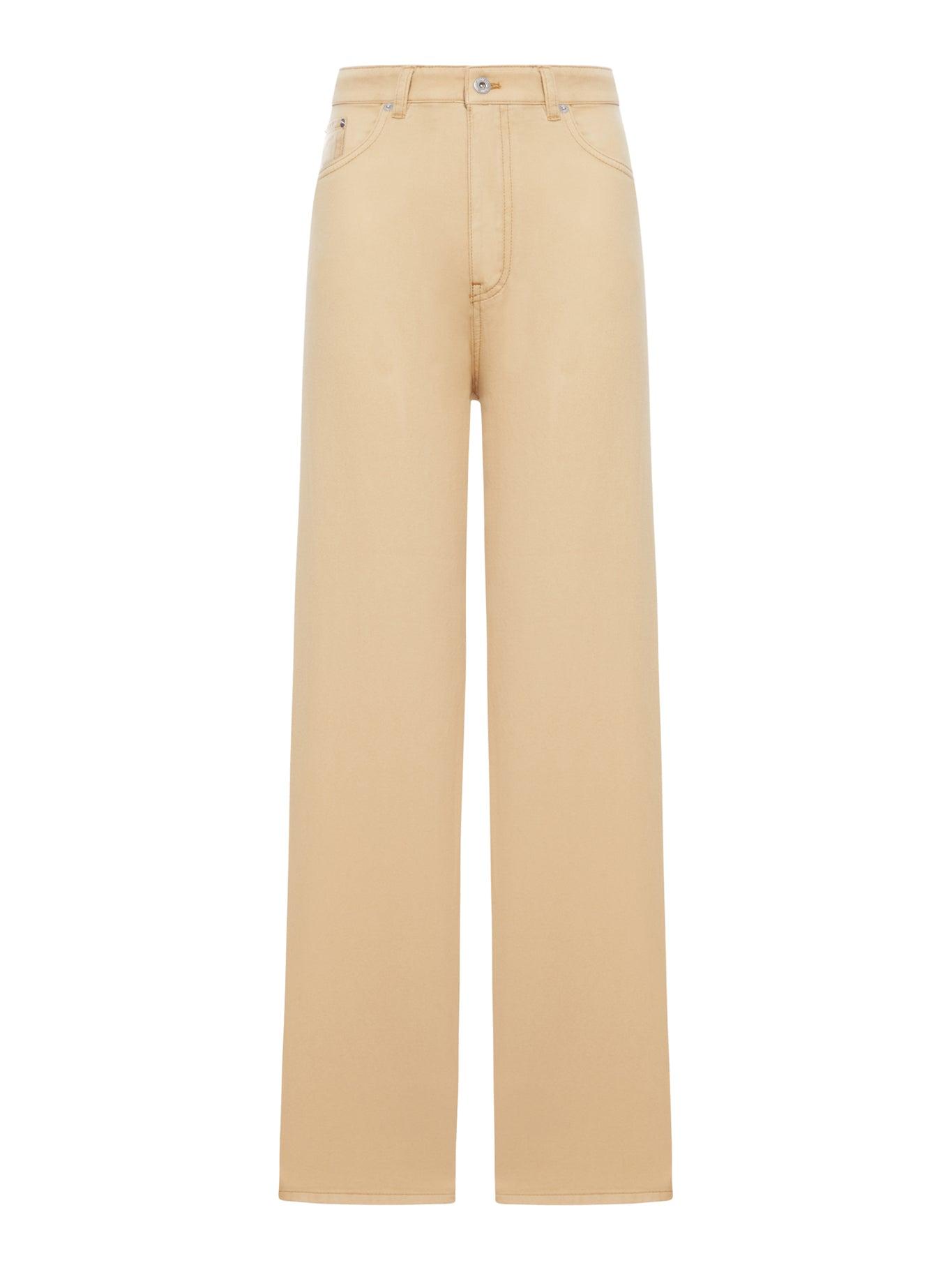 パンツ MIU MIU Cotton Wide Chino Pants Miu Miu mid-rise Straight Leg Chino Trousers | Neutrals