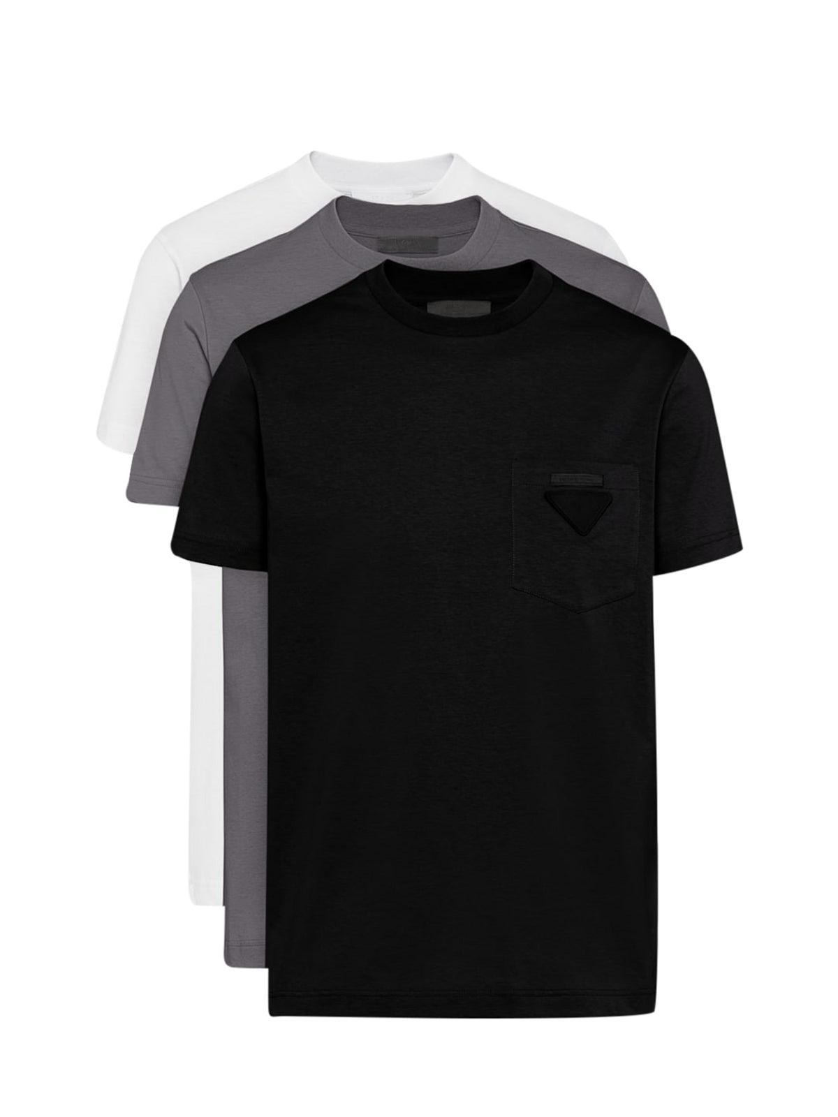 Prada Set Of 3 Jersey T-shirts in Black for Men | Lyst