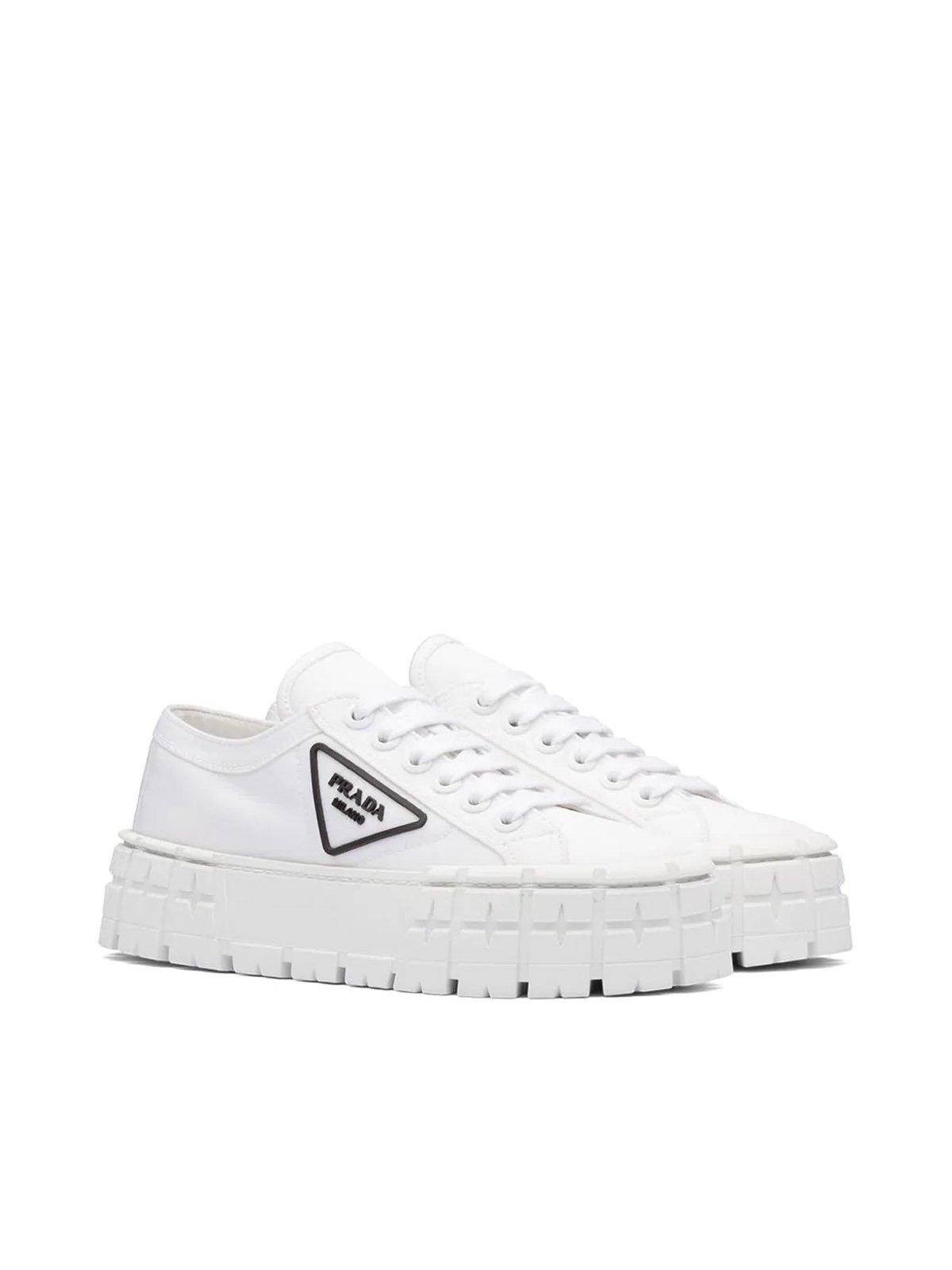 Prada Leather Gabardine Sneakers White - Save 47% | Lyst