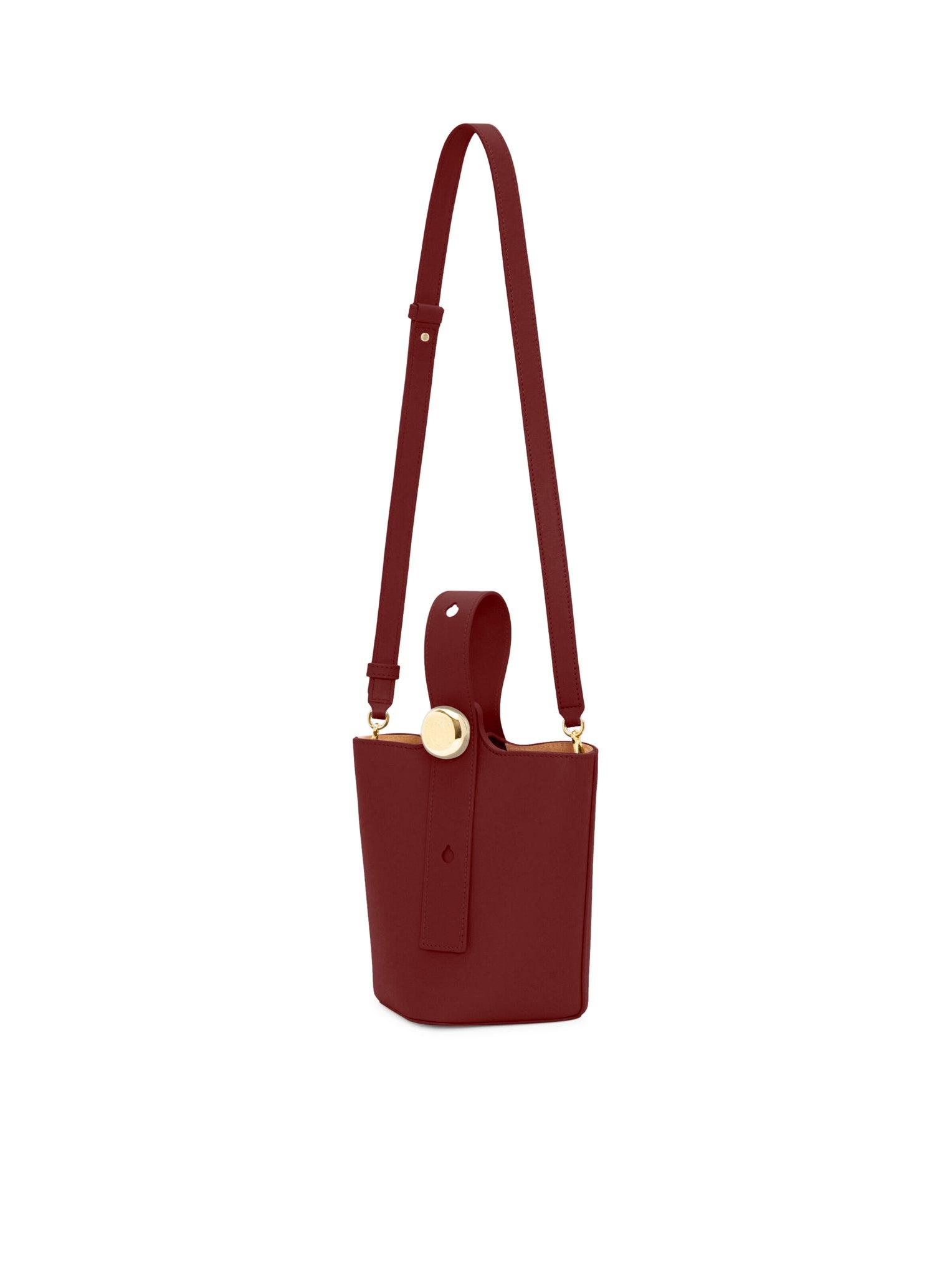 Loewe Smooth Calfskin Pebble Bucket Mini Bag in Red | Lyst