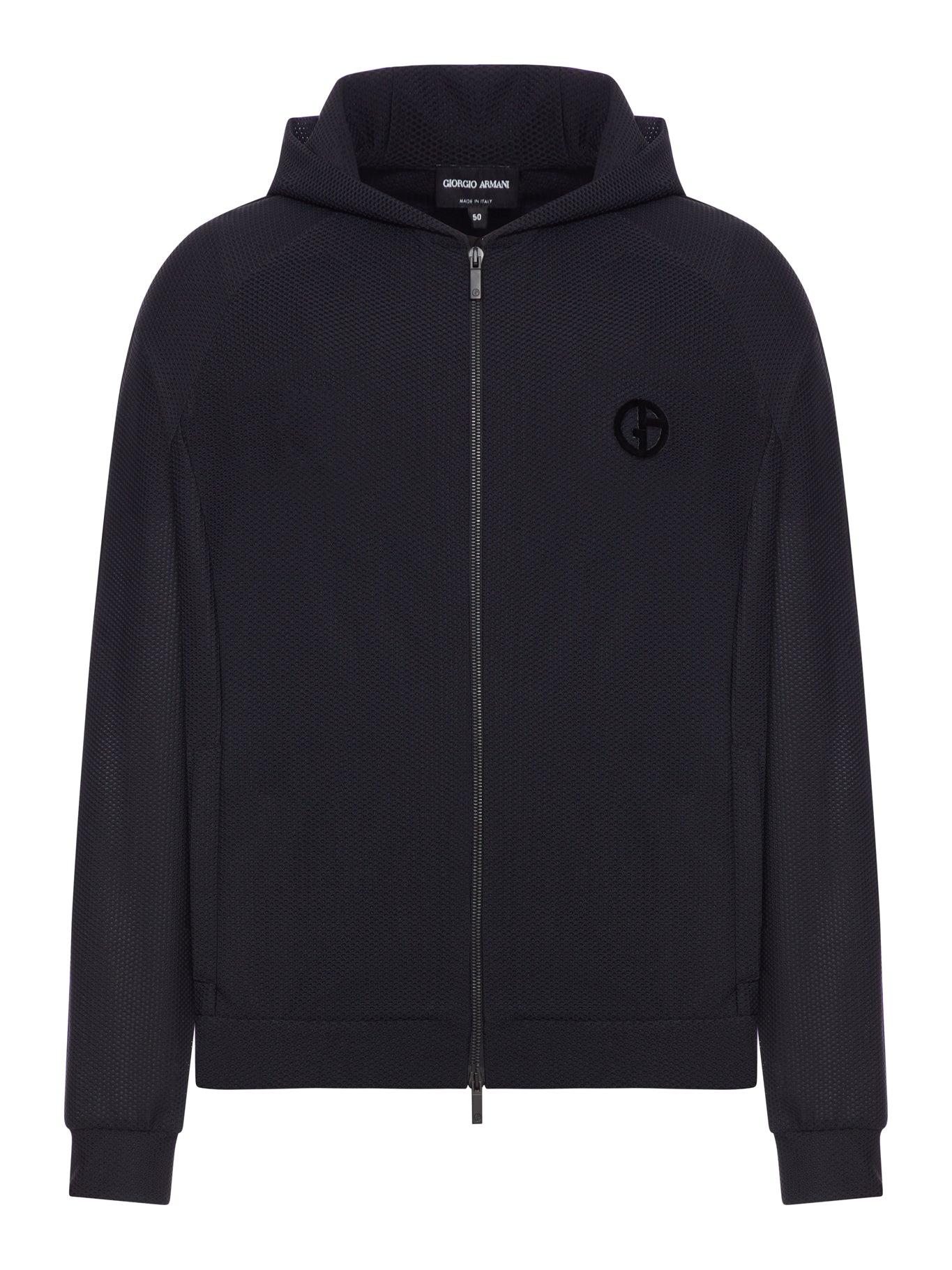 Giorgio Armani Blouson With Zip And Hood in Blue for Men | Lyst