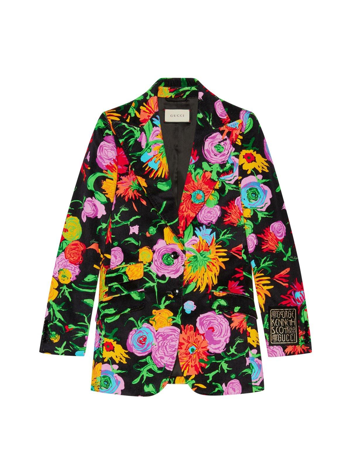 gucci print blazer