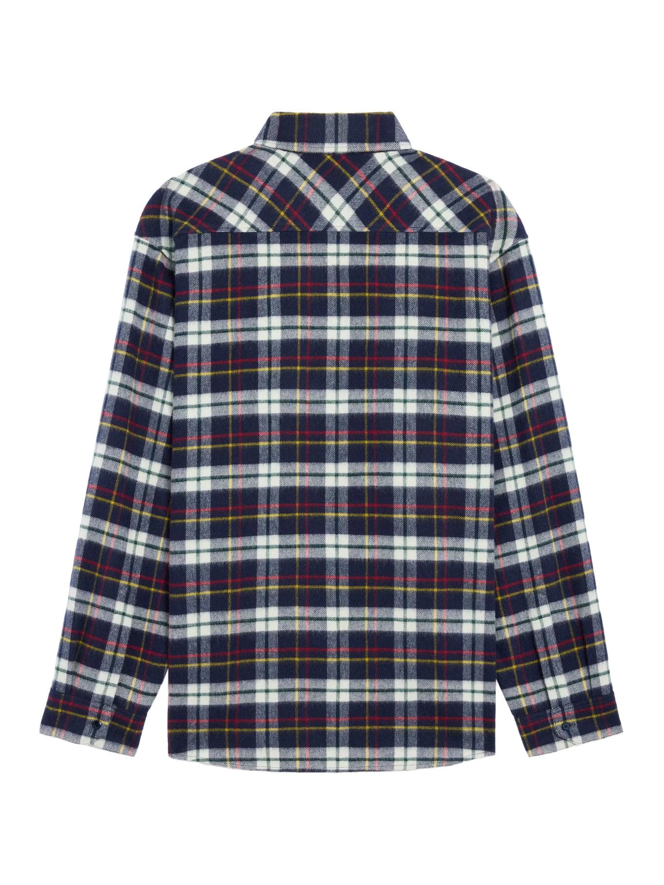 トップス CELINE 21AW Checked Wool Loose Shirts CELINE Logo-Print Cotton Jersey-Trimmed Padded Checked Wool