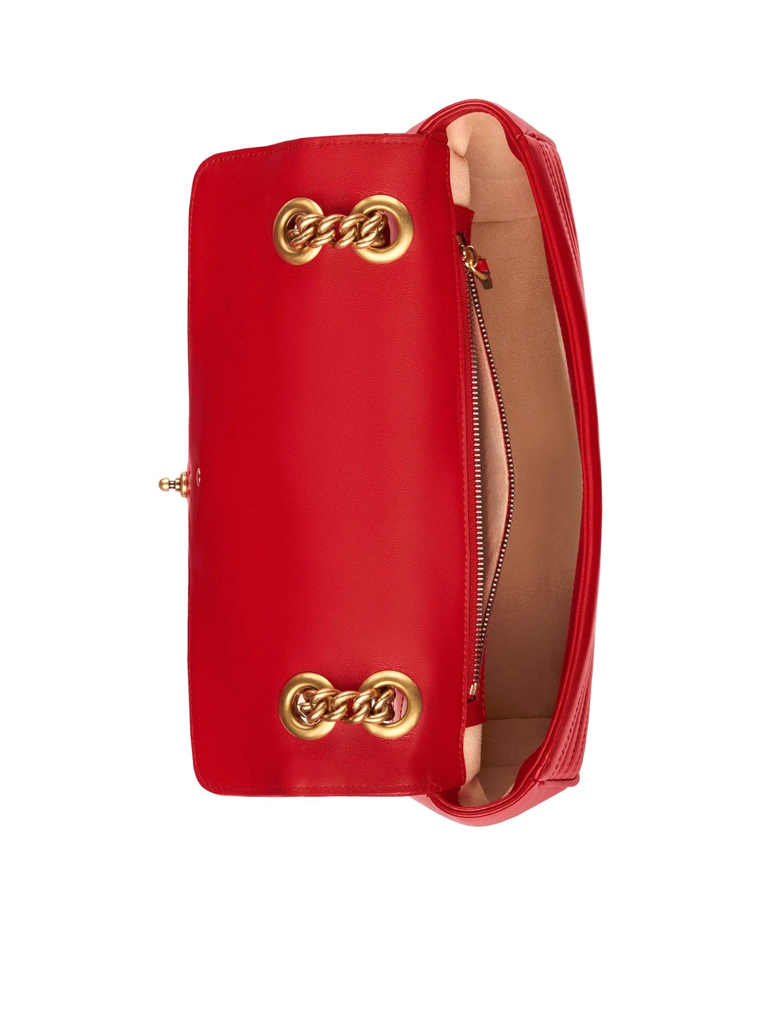 Gucci Red Velvet GG Marmont Small Shoulder Bag