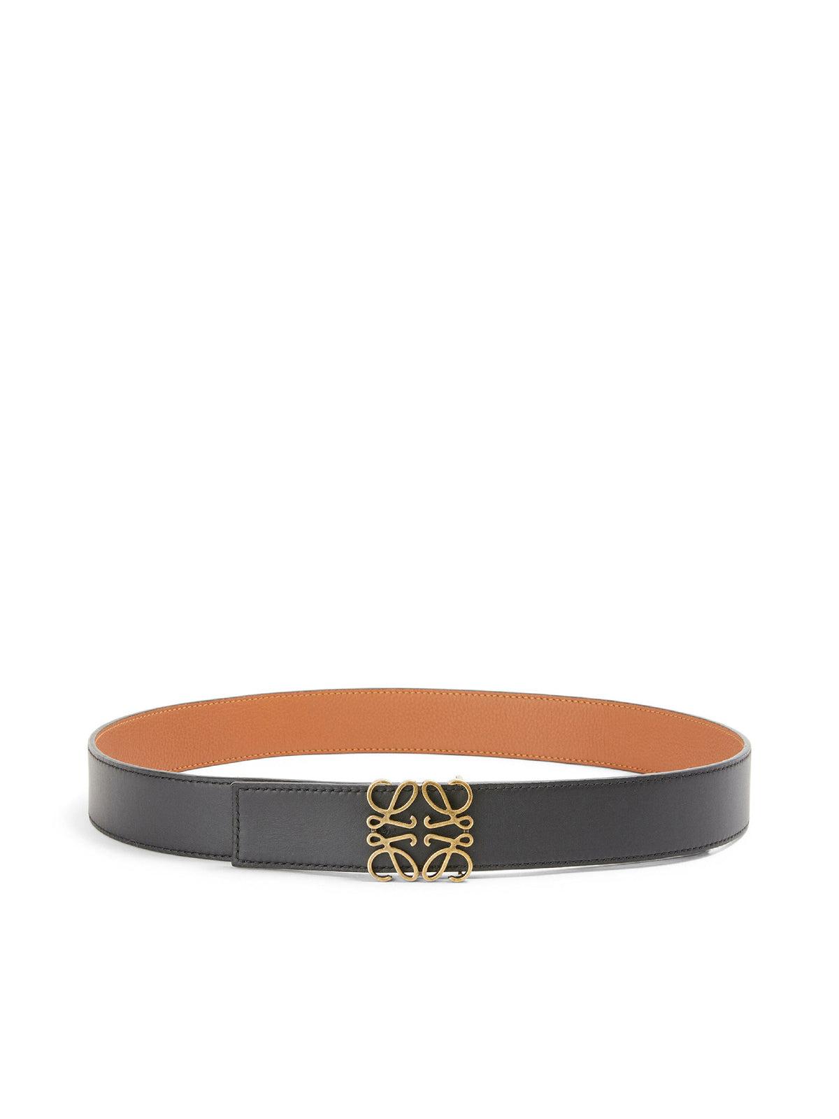 Loewe Leather Anagram Belt In Soft Grained Calfskin And Smooth 