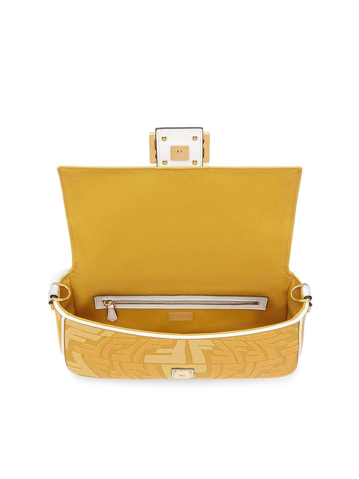 Baguette cloth handbag Fendi Yellow in Cloth - 34535266