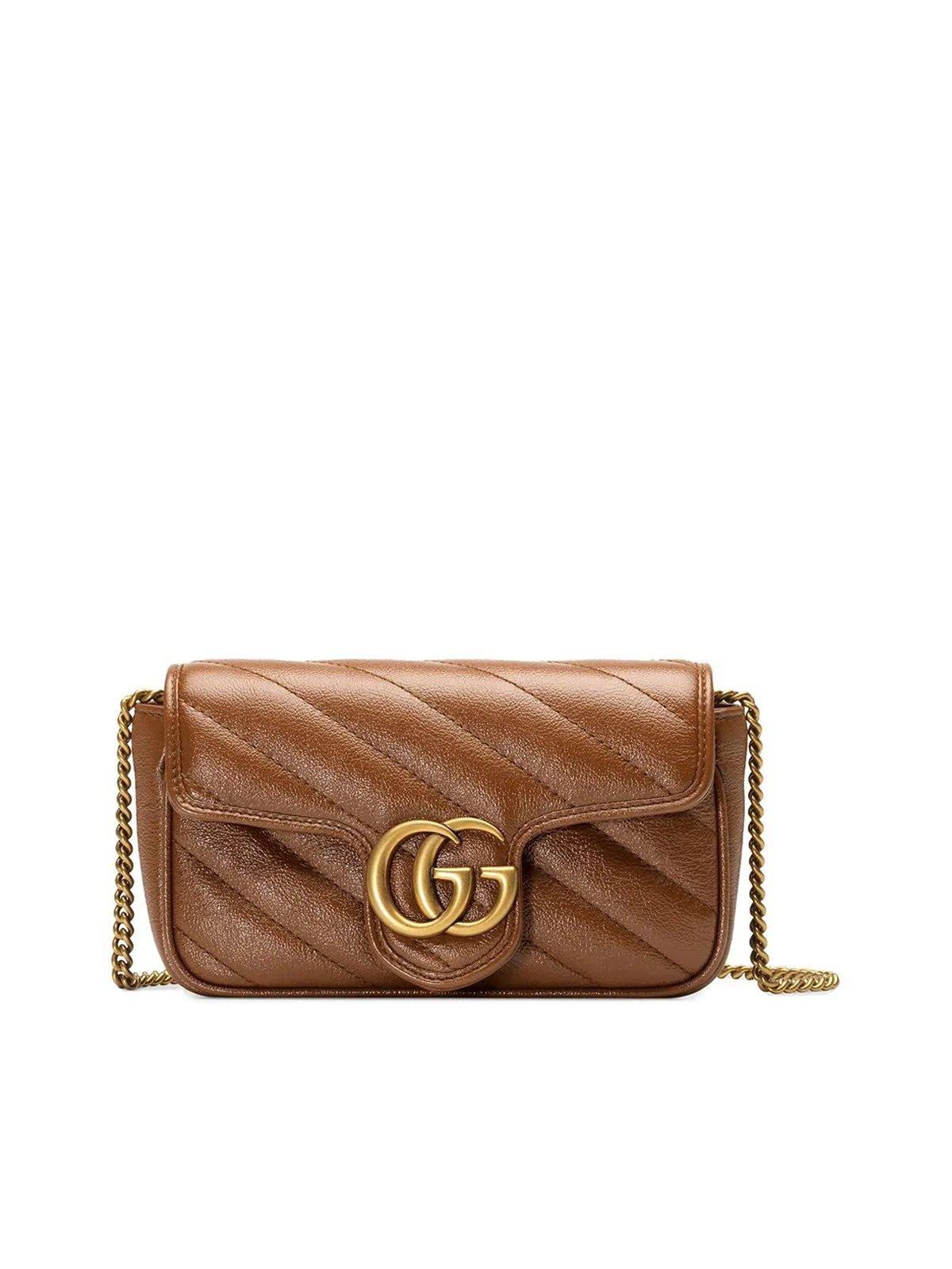 Gucci borsa a spalla 'gg marmont' - color marrone - Stileo.it