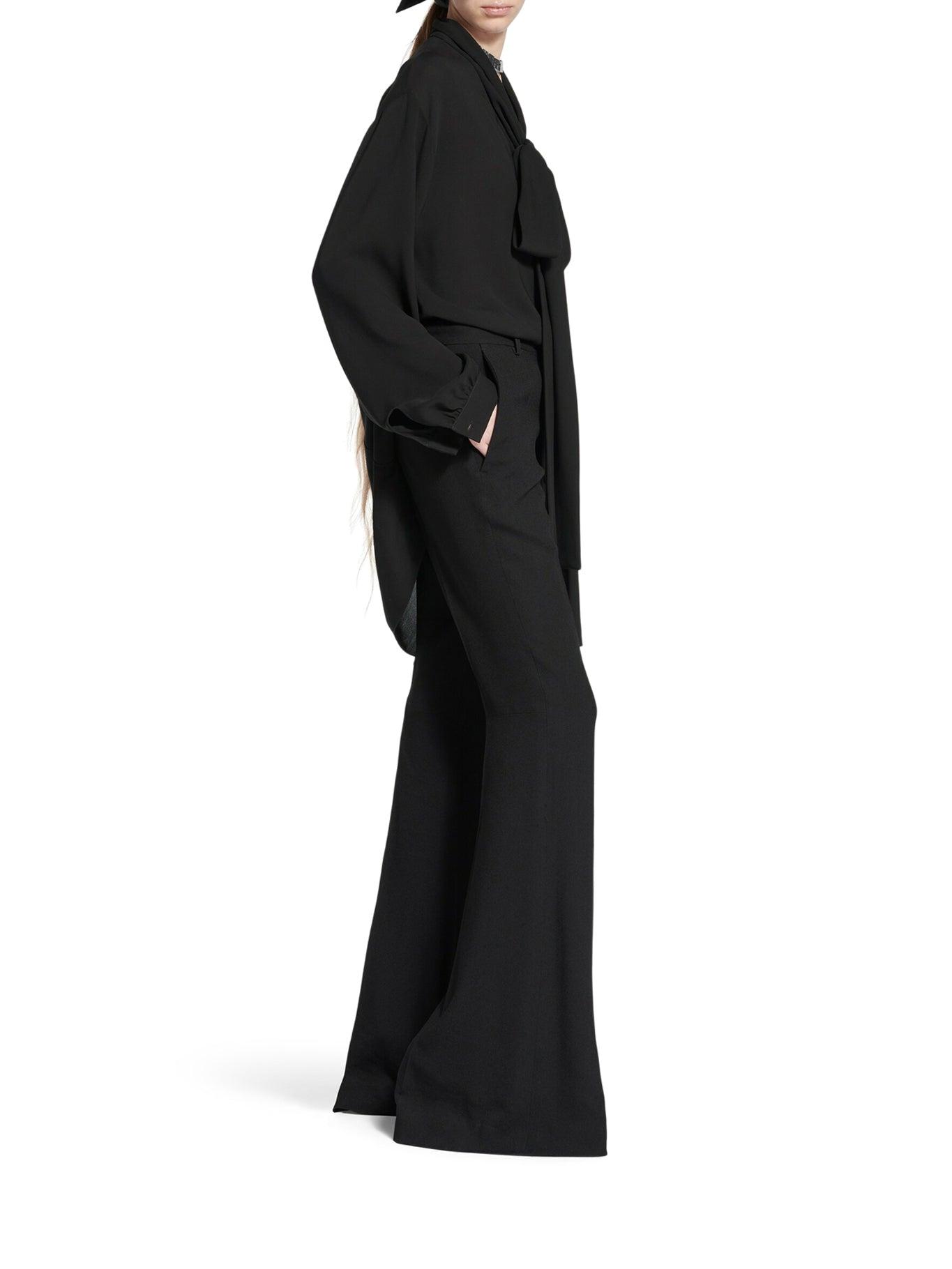 Balenciaga Flared Trousers In Fluid Viscose in Blue | Lyst