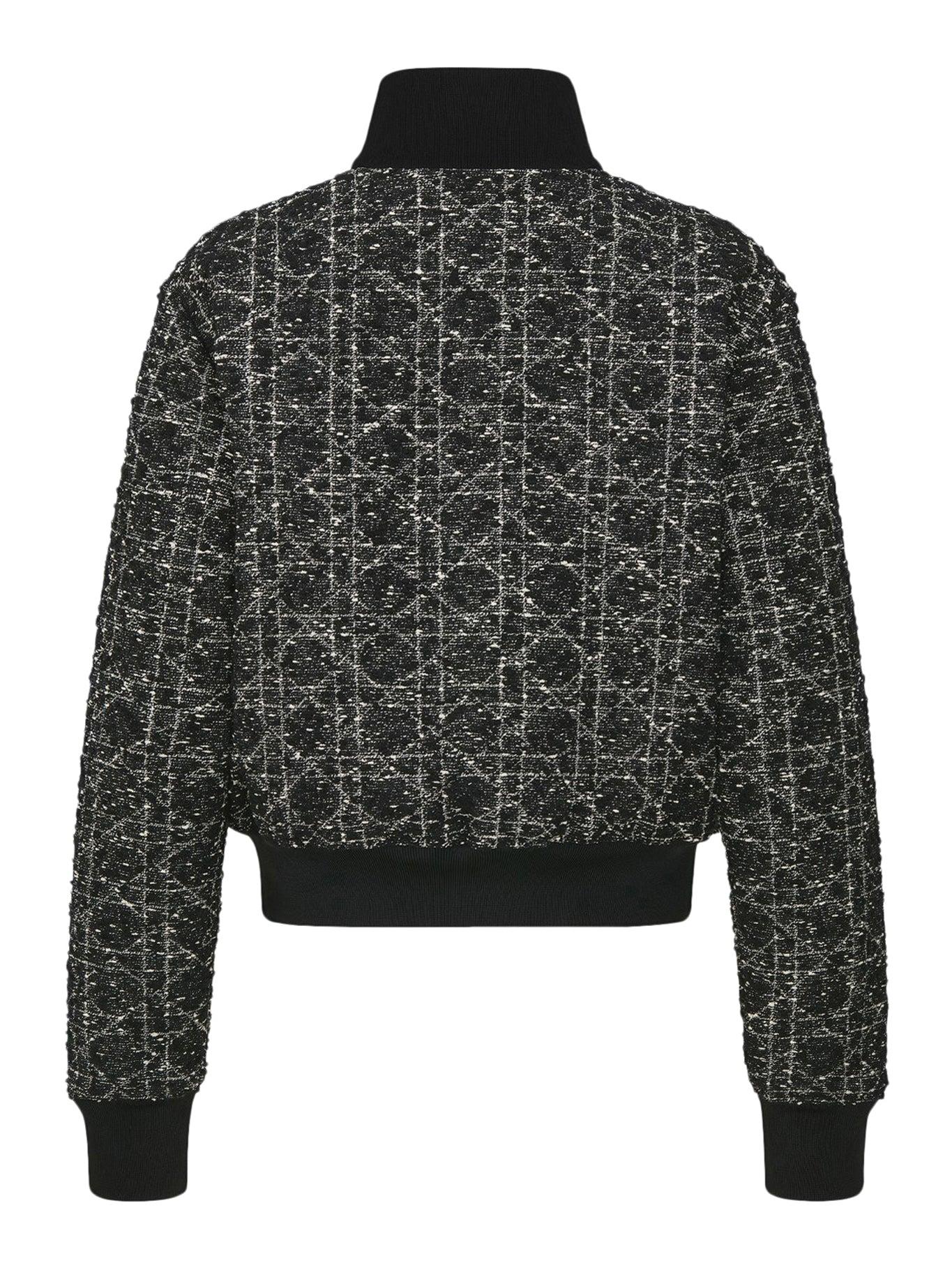 k　Dior ジャケット ウール シルク ブラック フード付き DIOR(ディオール) ダイヤモンドZIP UPブルゾン 293C513A5583