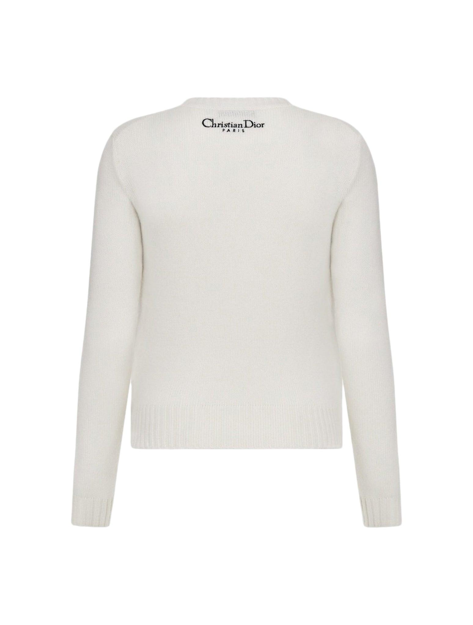 Dior Embroidered Cashmere Sweater in White Lyst