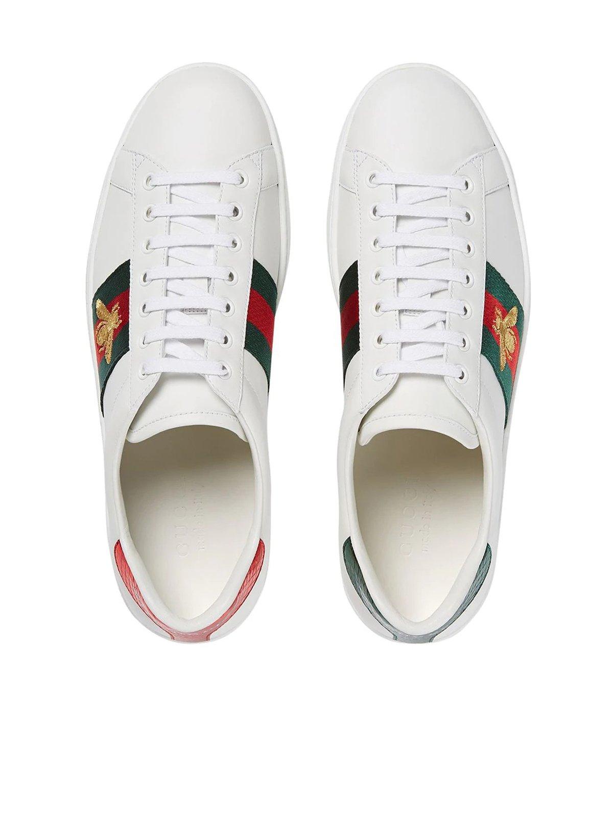 Gucci Leather Ace Bee Embroidered Sneakers for Men - Save 18% - Lyst