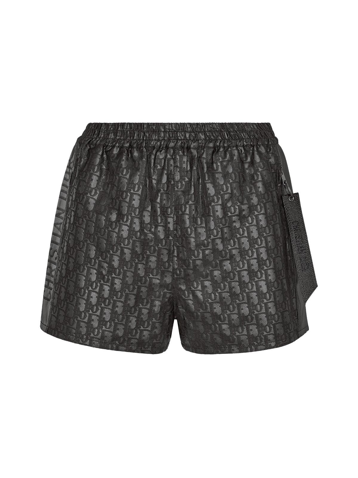 Dior Shorts In Black Technical Taffeta Jacquard With Dior