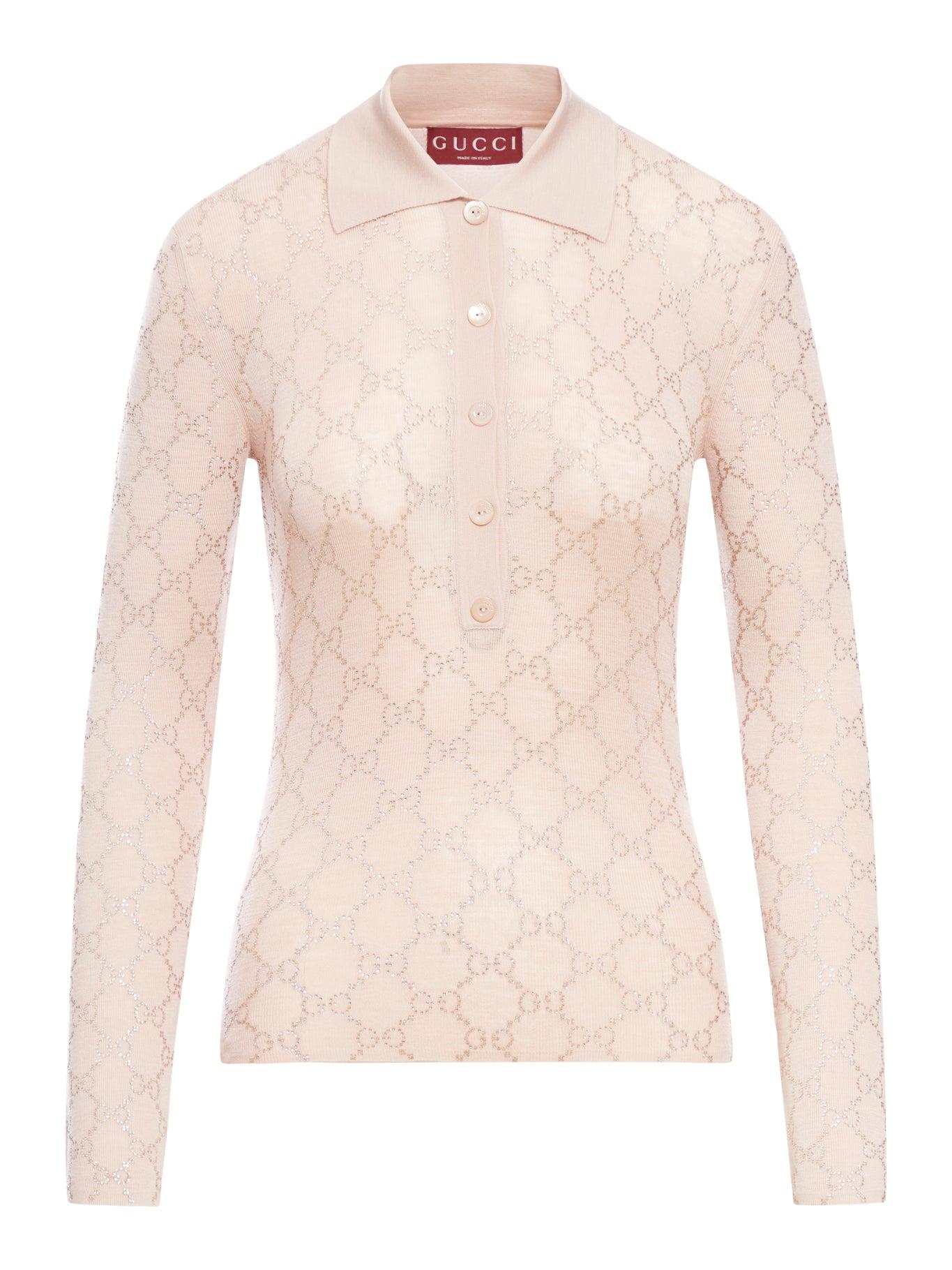 Embellished Wool Polo Shirt