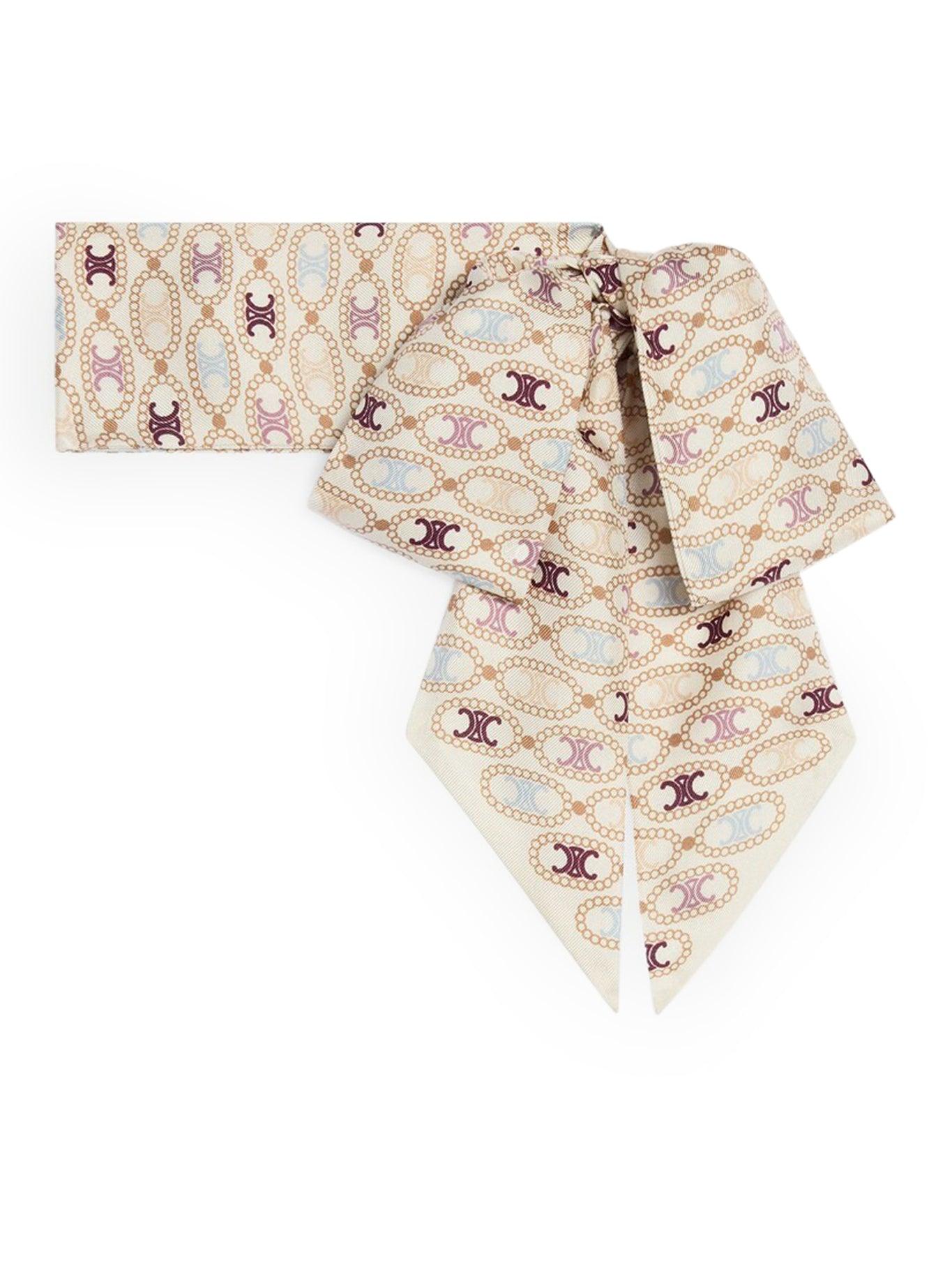 Celine Triomphe Silk Twill Lavallière in White | Lyst