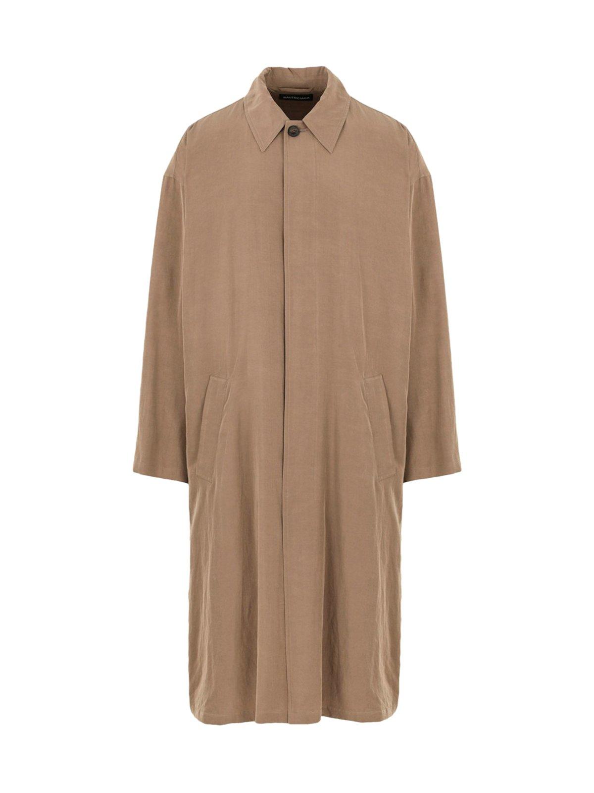 Balenciaga Fluid Long-line Coat in Brown for Men | Lyst