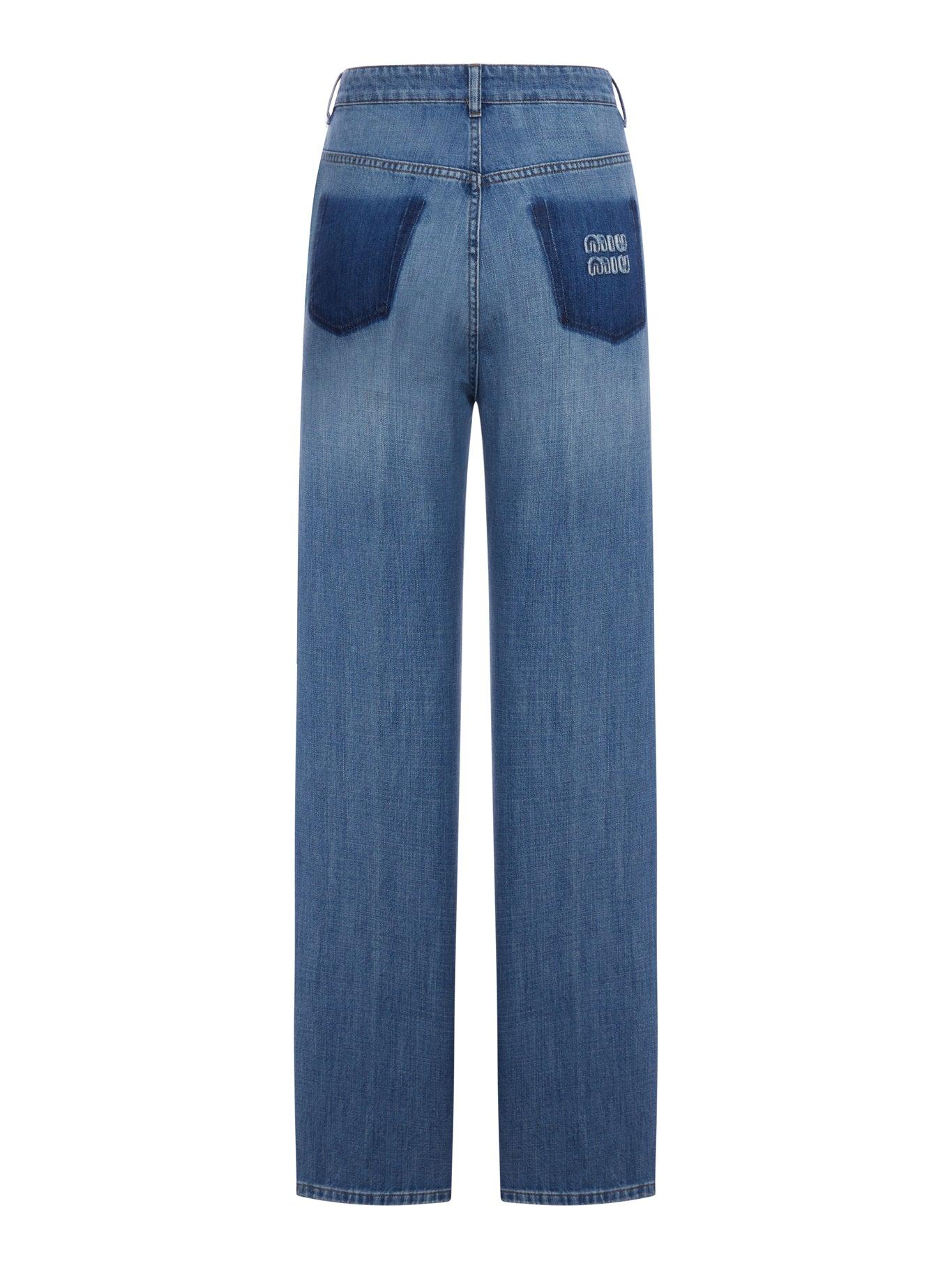 Miu Miu Embellished mid-rise straight-leg Jeans | Grey