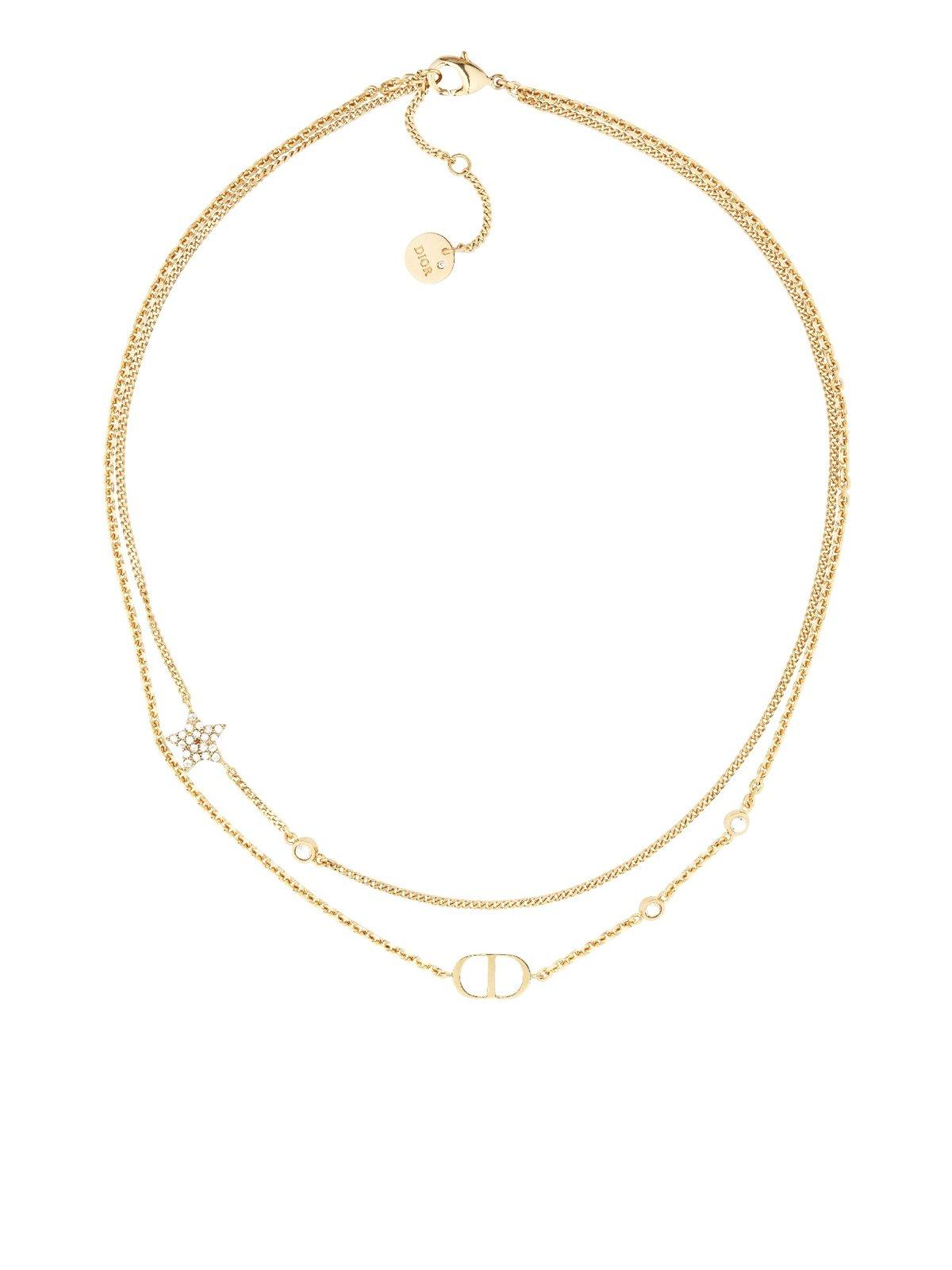 Dior Double Petit Cd Necklace in Metallic | Lyst